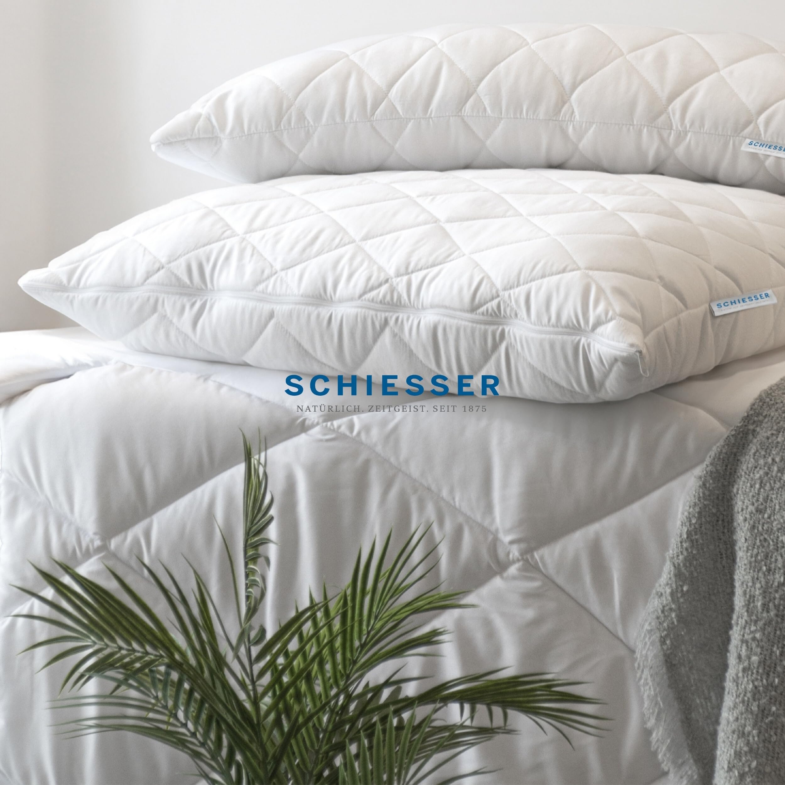 Schiesser 4-Jahreszeiten Bettdecke Lykke | 2-teilige Steppdecke mit Druckknöpfen | Sommerdecke & Übergangsdecke kombinierbar | Oeko-TEX® Standard 100 135x200 cm