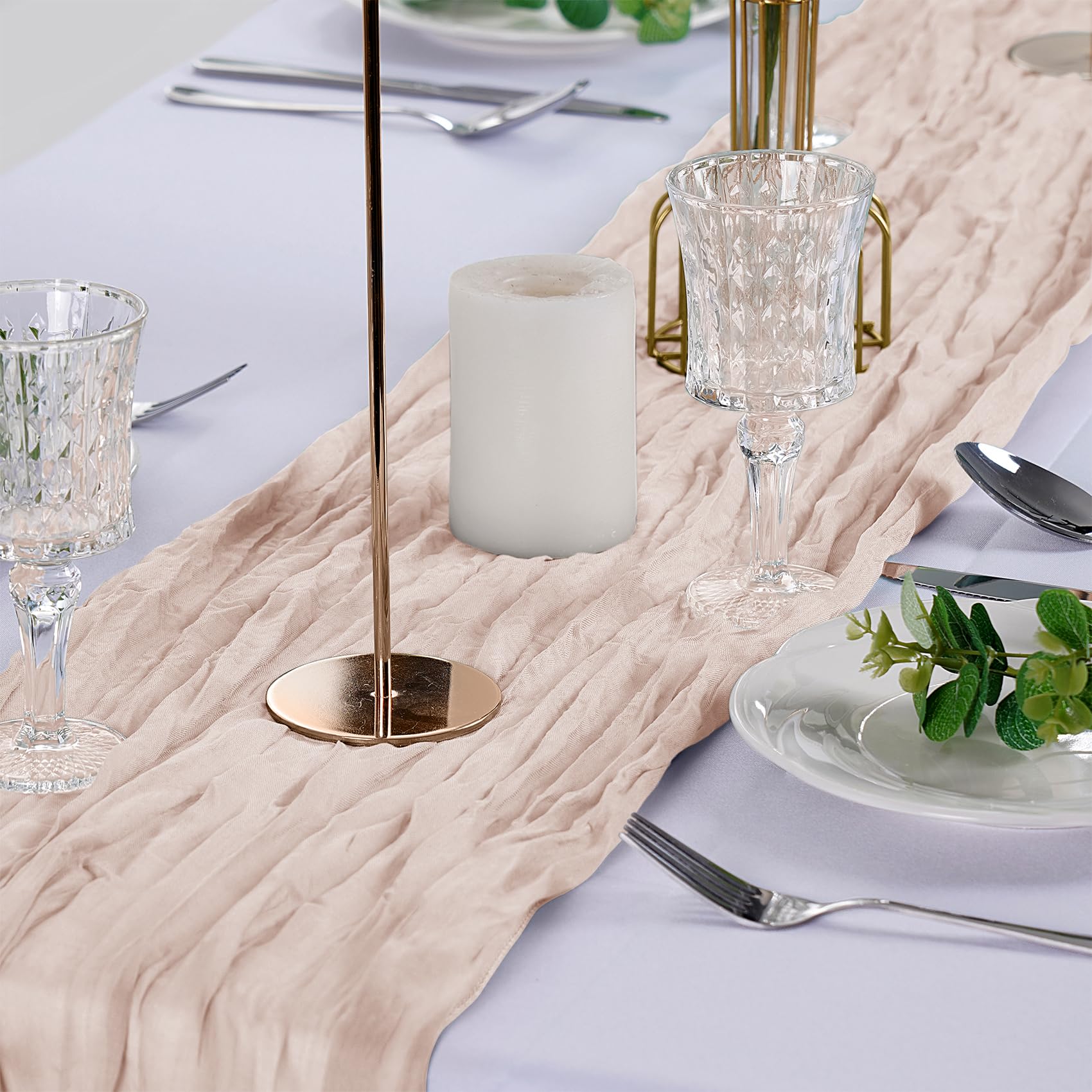 Paquete de 12 caminos de mesa de gasa marfil de 9 pies, 17 x 108 pulgadas, camino de mesa de gasa rústico, romántico, camino de boda para boda, despedida de soltera, decoración de otoño