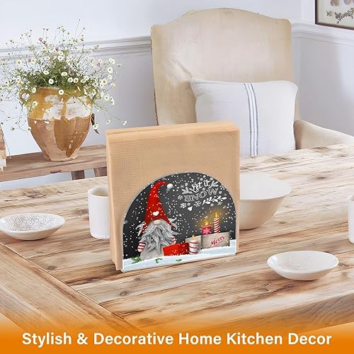 Miniatura 2 de Servilletero para mesa, regalo de gnomo de Navidad, servilleta de papel acrílico, dispensador de papel de seda de cocina, soporte para servilletas