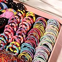 Vista 5 de YANRONG - Juego de accesorios para el cabello - 1189 piezas de lazos para el cabello de colores dulces de nylon, bandas de goma desechables, lazos