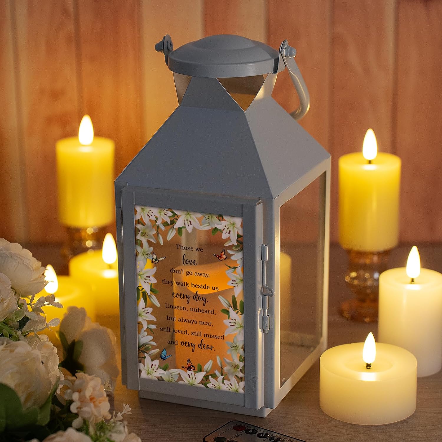 Memorial Lantern - Bereavement Sympathy Gifts for Loss of Loved Ones - Mother, Father, Grandpa, Grandma Remembrance Gifts