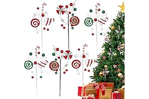 Red, White, and Green Christmas Tree Picks