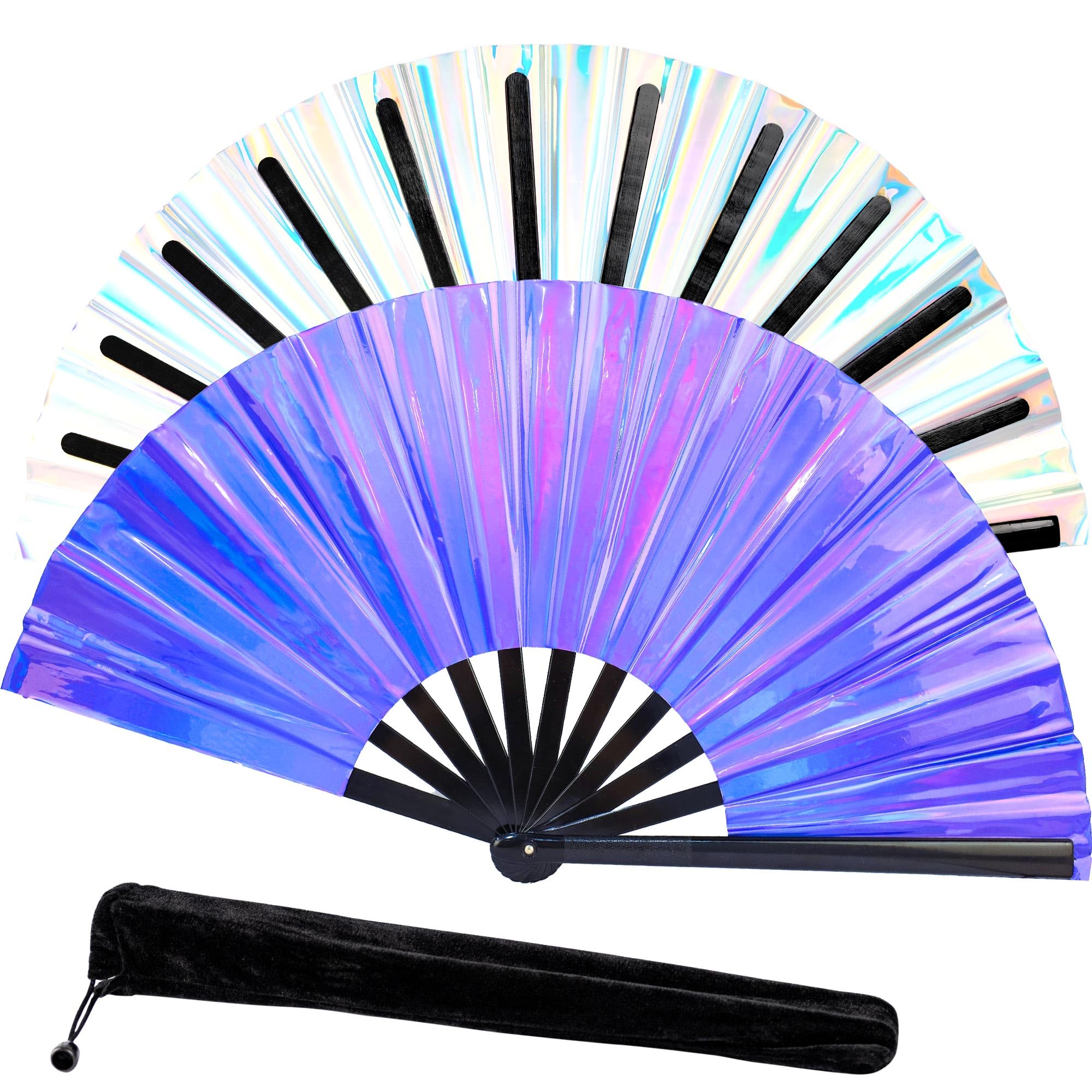 Fans for Line Dancing, Boots on The Ground Hand Fan, Clack Fans That Make Sounds for Women Foldable, Hand Pop Fans Clacking (Laser Blue)