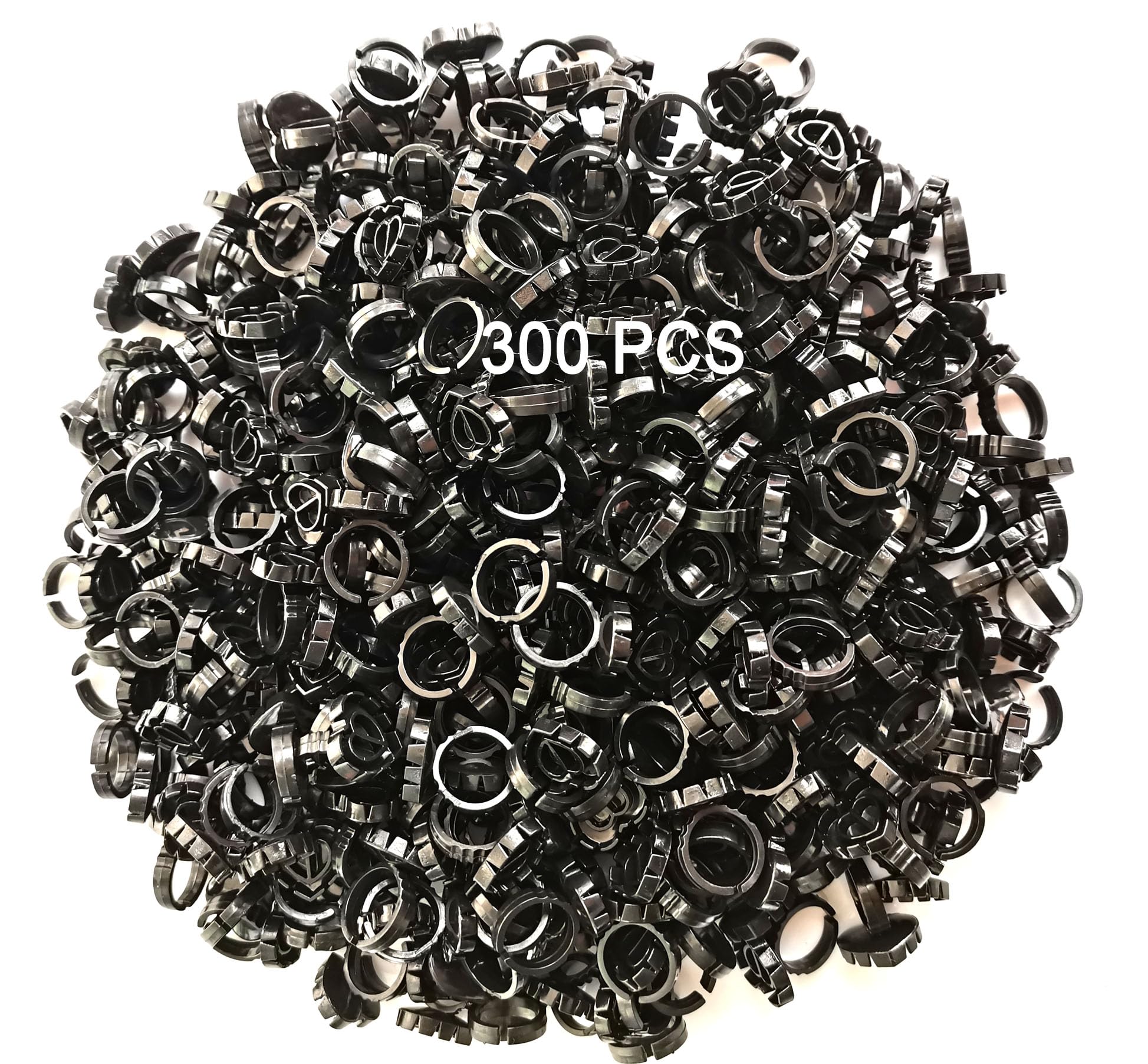 Black Glue Rings for Eyelash Extension,300PCS Smart Eyelash Glue Rings,Disposable Eyelash Glue Holder flower Glue Cups Rings, Heart Lash Rings Lash
