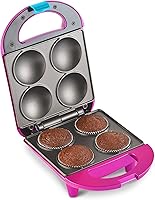 Vista 2 de Disney Minnie Mouse Mini Cupcake Maker with Liners by Select Brands - Appliance for Convenient Baking - Small Kitchen Appliance with Nonstick