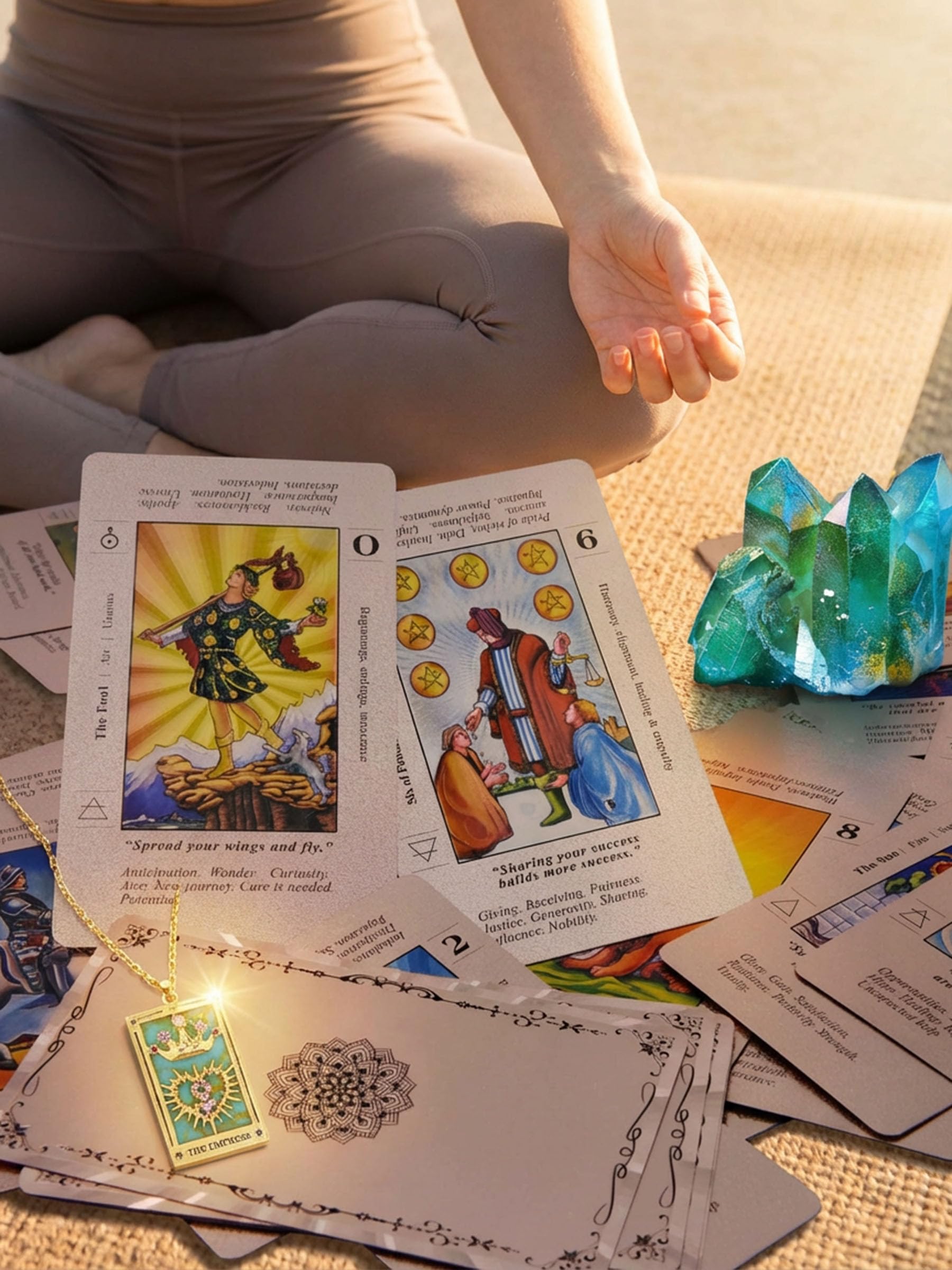 Cartas de Tarot con Diseño de Lámina Dorada Rosa, 78 Cartas, PVC Impermeable, Set para Adivinación y Reflexión - 5