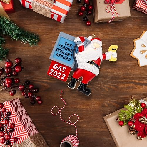 Miniatura 6 de Yonphy Adornos de Navidad 2022 de resina para árbol de Navidad colgante colgante colgante de gas aceite de Papá Noel para decoración del árbol de