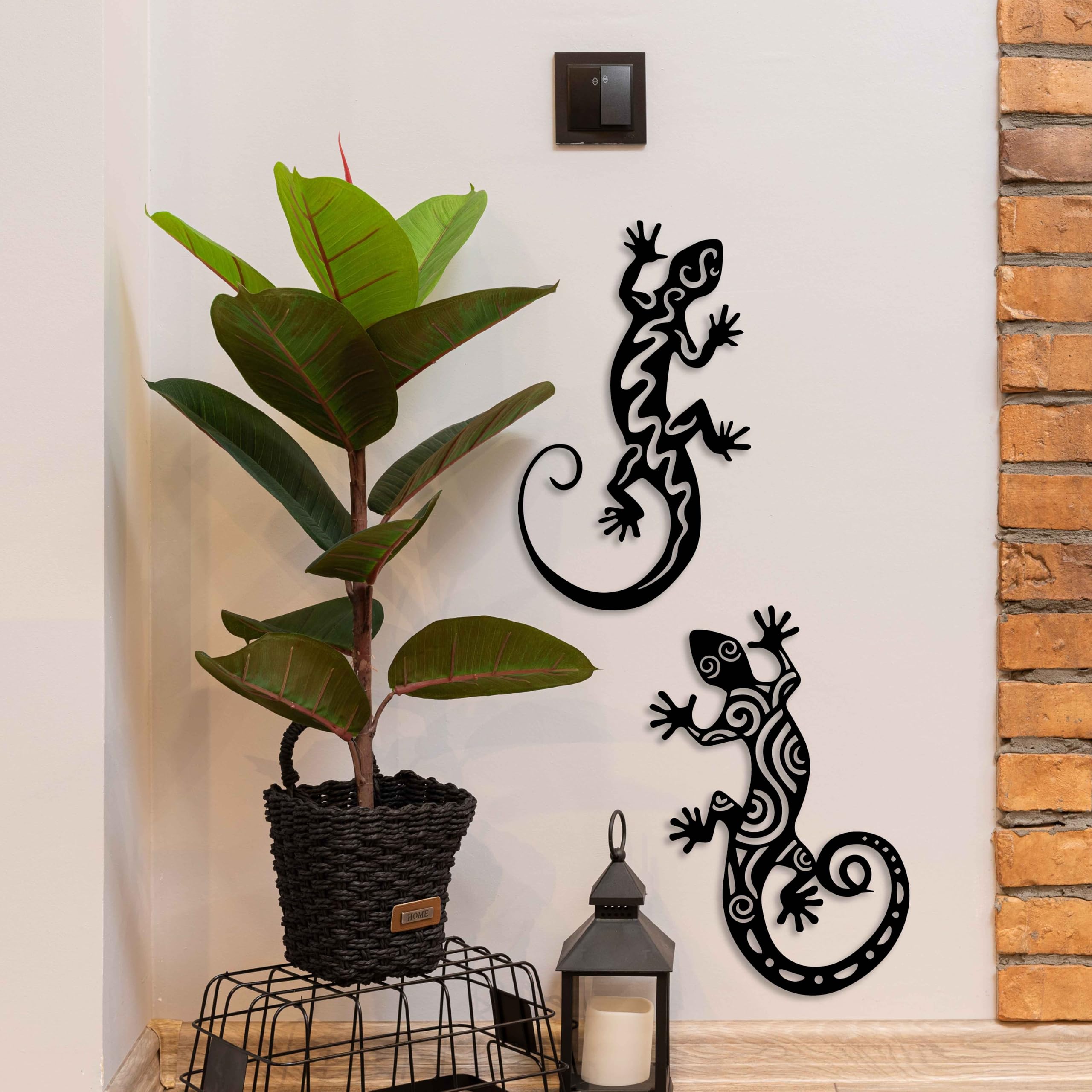 Sculpture murale gecko en métal, art mural en métal lézard, décoration murale de jardin extérieur, décoration murale gecko extra large, art mural d'entrée, décoration de reptile