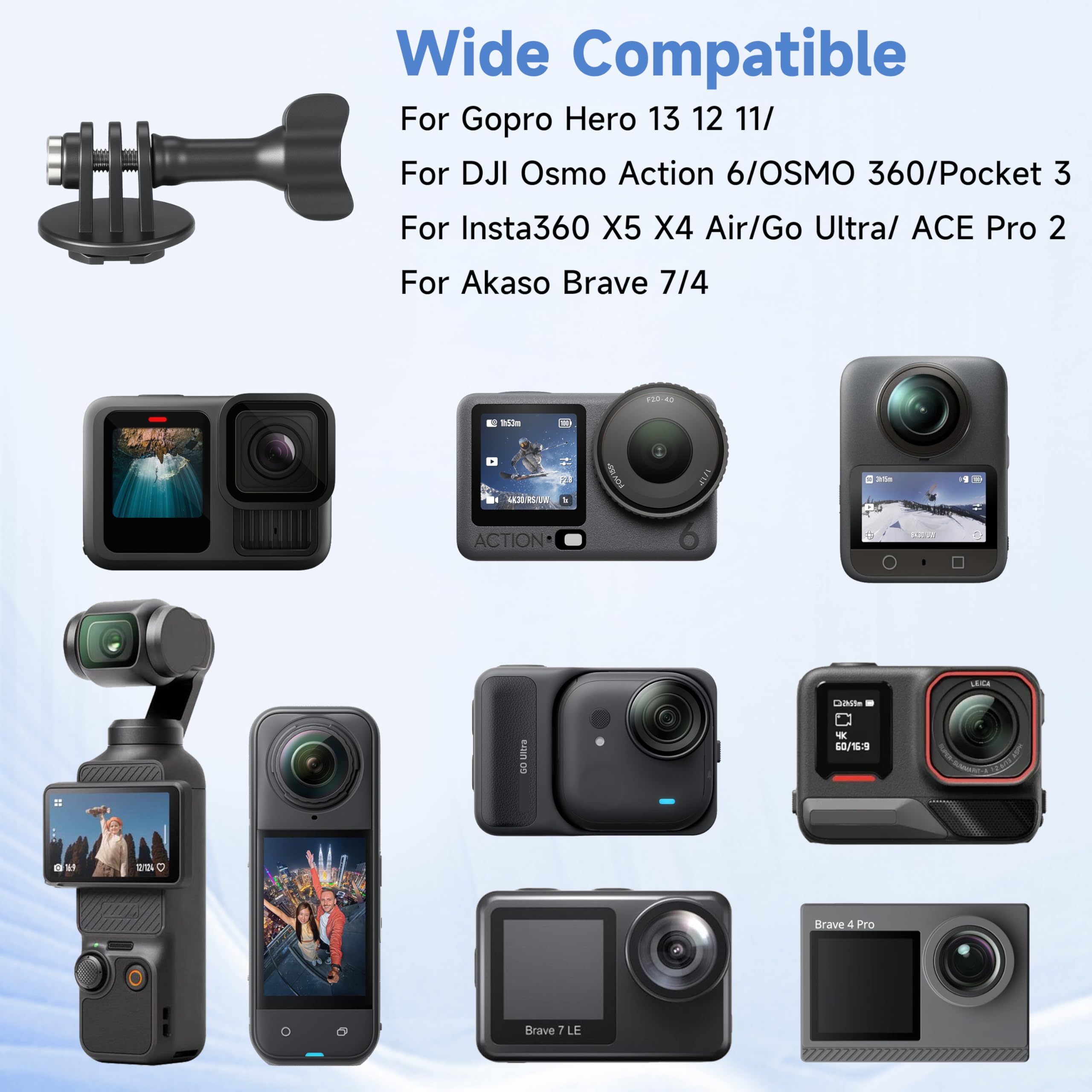 Selfie Stick Holster plecak Clip Mount dla insta360 X5 X4 Air dla gopro Hero 13 12 MAX 2 Pasek dla DJI Osmo 360 Akcja 6 5 Kieszenia 3 Akcesoria | Uchwyt kompatybilny z GoPro Lit Hero 13 12 MAX 2 |rzep do DJI Osmo 360 Action 6 5 Pocket 4 3