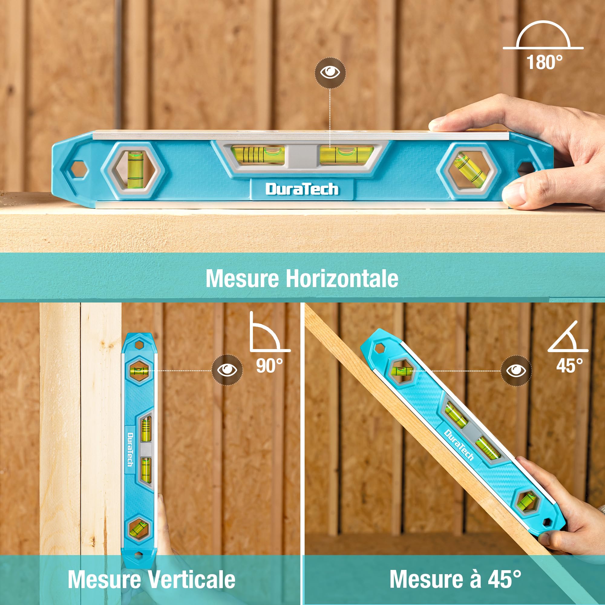 Image secondaire de Niveau à Bulle Magnétique DURATECH 300 mm - Précision et Confort d'Utilisation