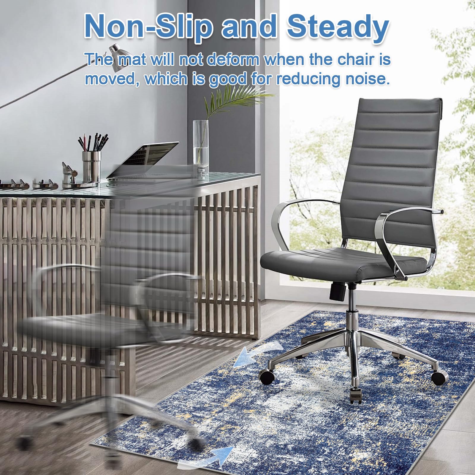 Capslpad Alfombrillas para sillas de oficina para suelos de madera dura, antideslizantes, modernas, abstractas, multiusos, para el hogar, protectores de suelo de pelo bajo, alfombra para silla de