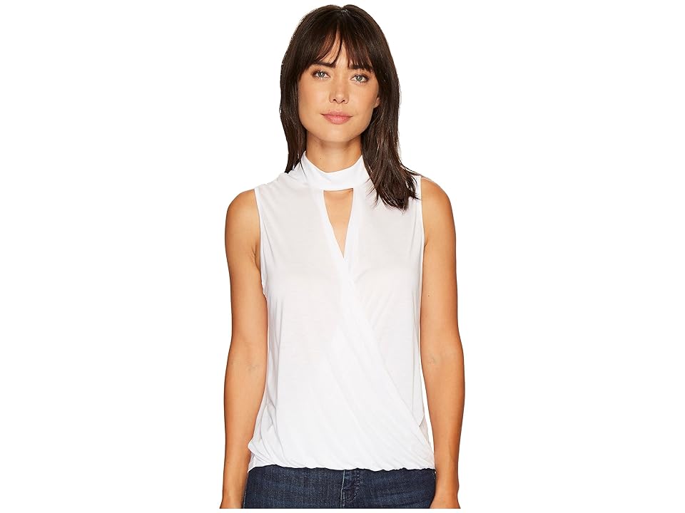 

Lanston Surplice Tank Top (White) Women's Sleeveless