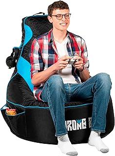 Throne Boss Gaming Bean Bag Chair Cover for Adults with High Back, Blue