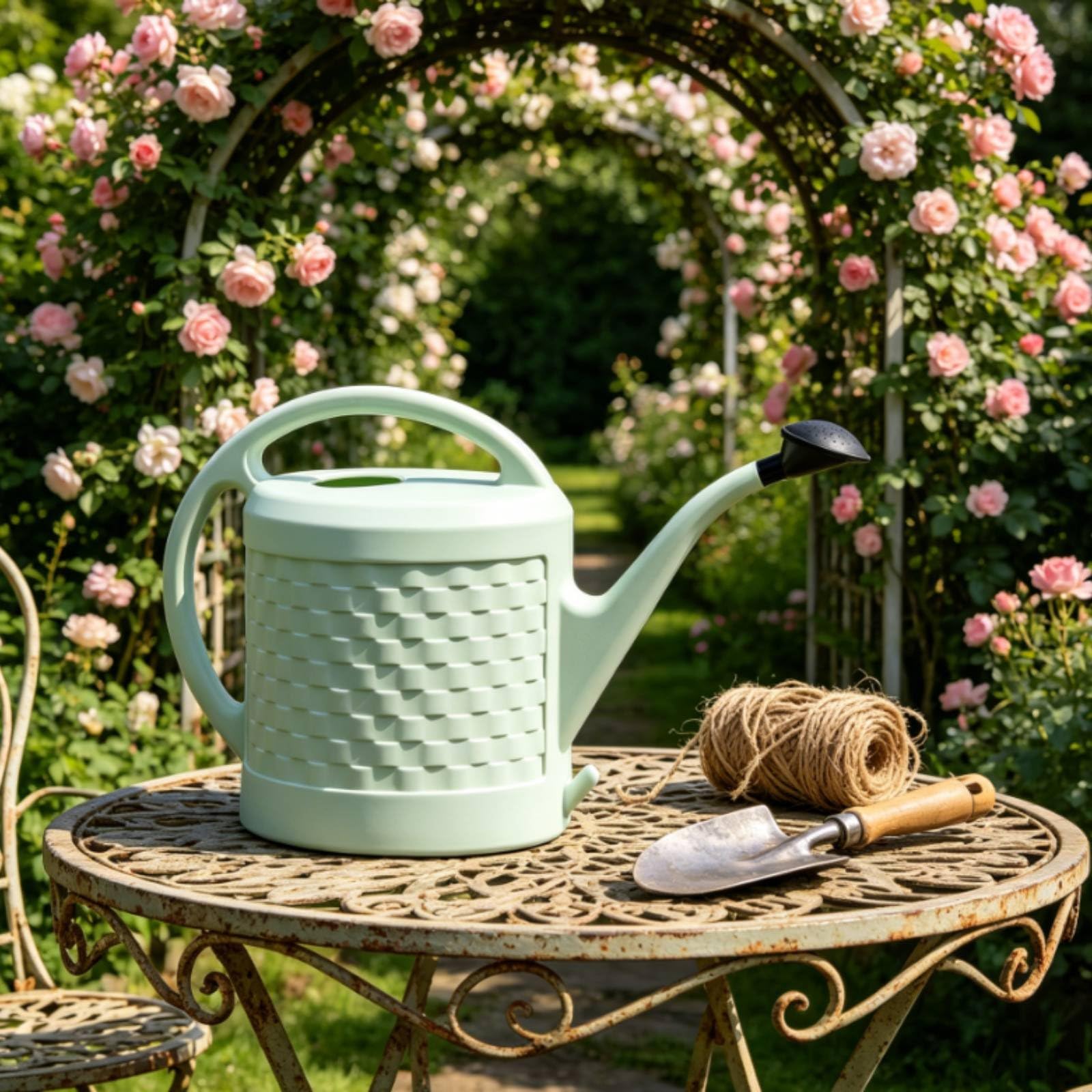 Arrosoir à Arrosoir Pot d'Arrosage Arrosoir de Jardin Arrosoir pour Plantes à Débit Doux et Régulier Tête Démontable pour Modes de Pulvérisation, Vert Matcha, 12L