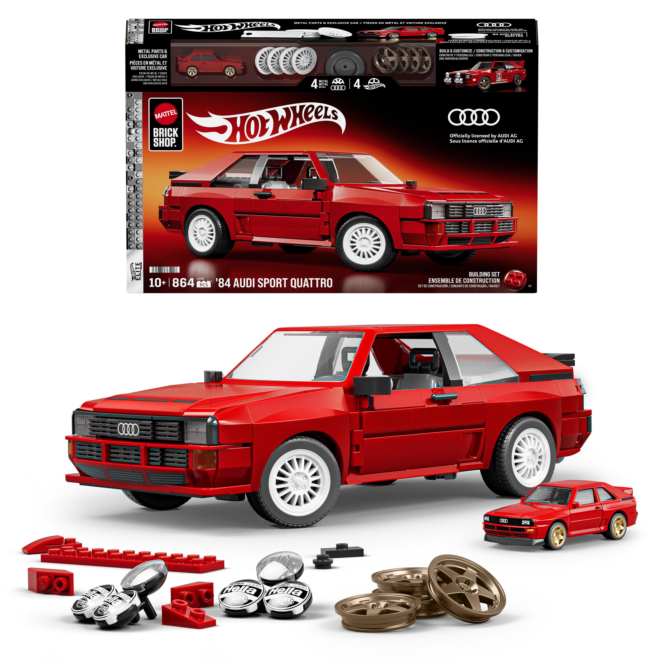 Mattel Brick Shop Hot Wheels '84 Audi Sport Quattro Building Toy Kit