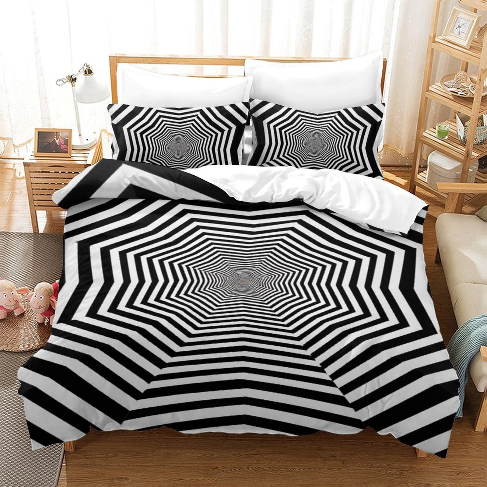 Housse de couette haute qualité au tissage respirant et parure de lit premium 140x200cm