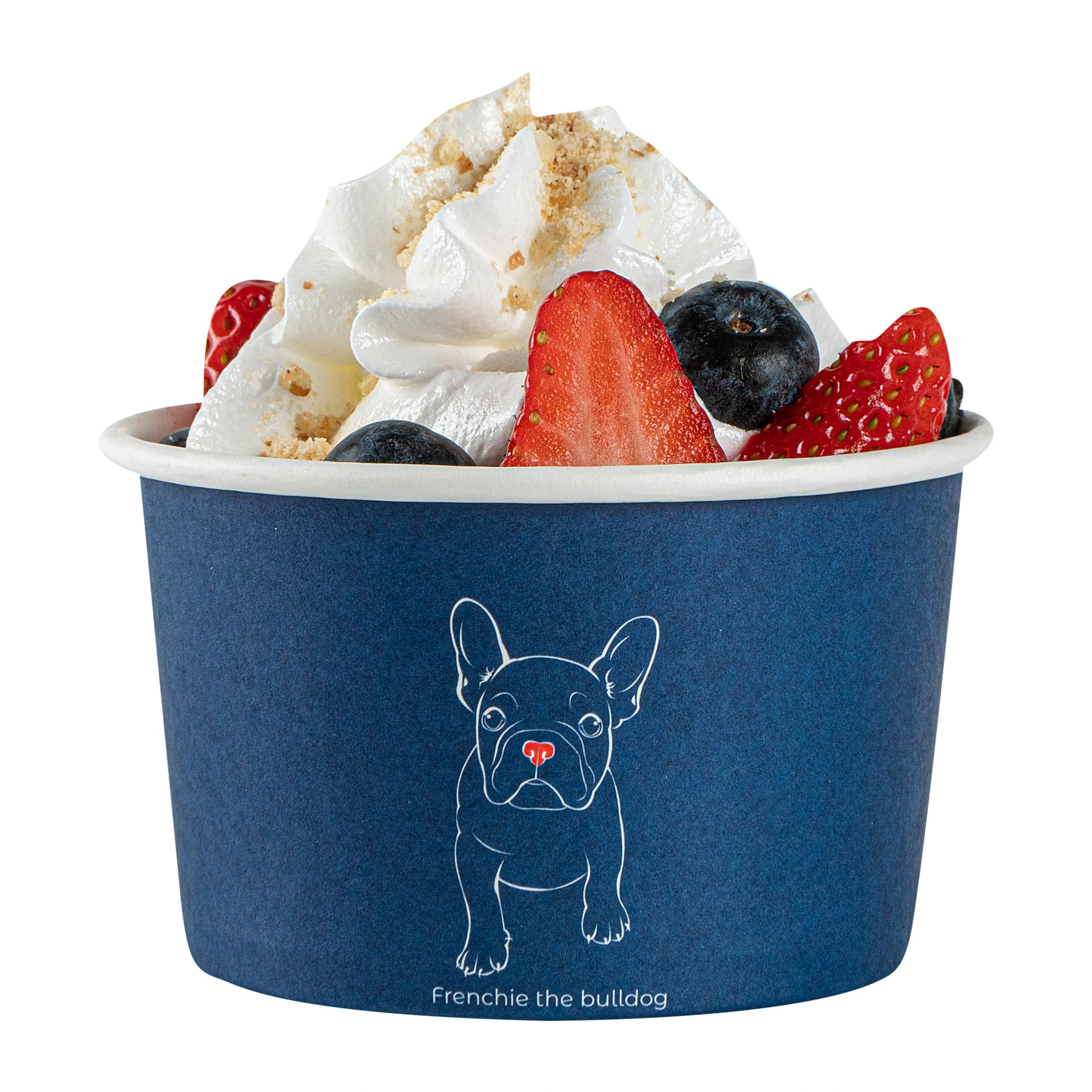Coppetta - Vasos de postre de 5 onzas, 200 vasos desechables para helado, las tapas se venden por separado, resistentes, cuencos de papel francés FroYo, para alimentos calientes y fríos, perfectos