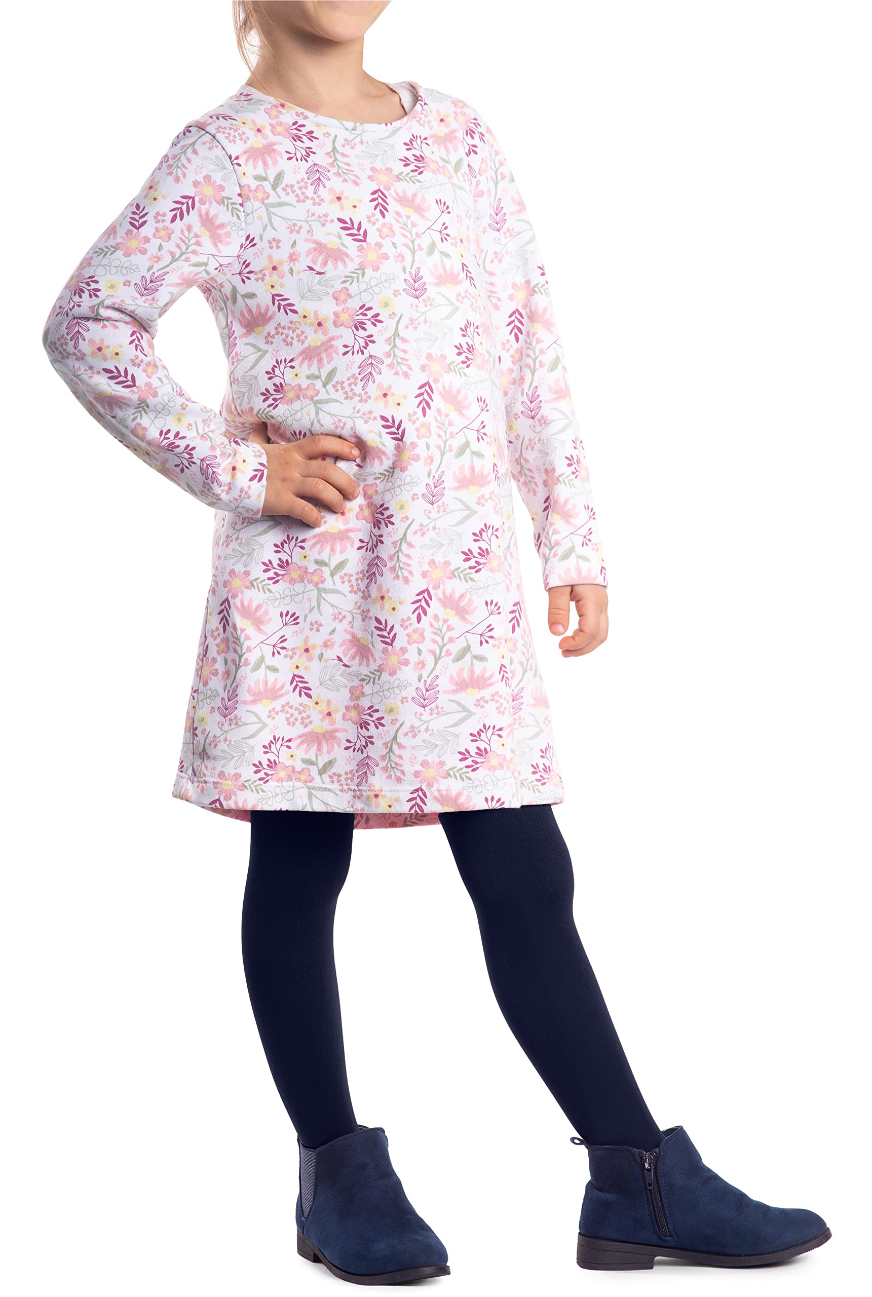 NOQ Dziewczęce grube rajstopy Corina Plain 120 DEN legginsy do pokoju dziecięcego, baletu, klasa tańca, nieprzejrzyste, czarne, granatowe, białe, różowe