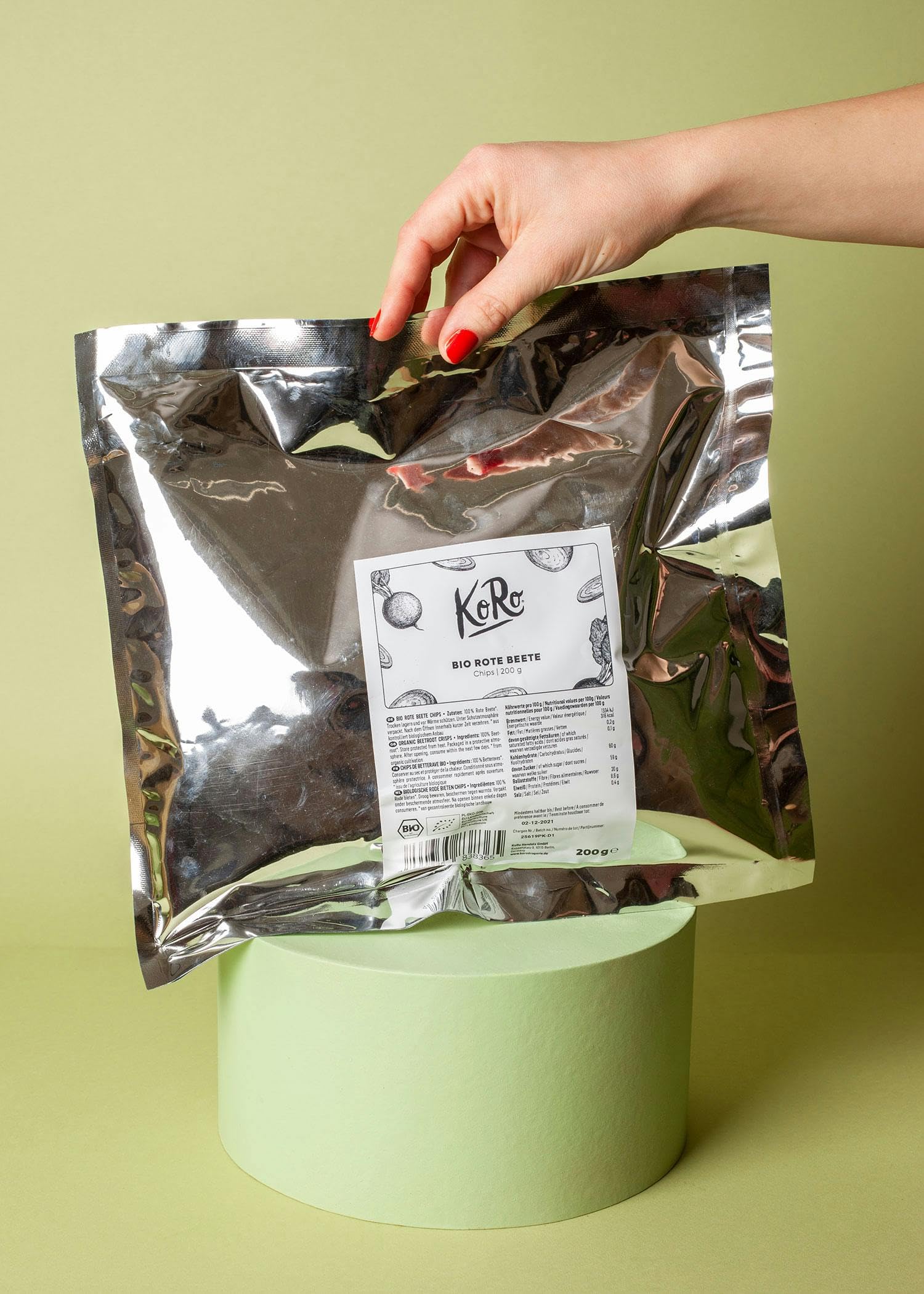 KoRo - Chips di barbabietola bio 200 g - chips vegetali croccanti e senza grassi - perfetta alternativa alle chips convenzionali