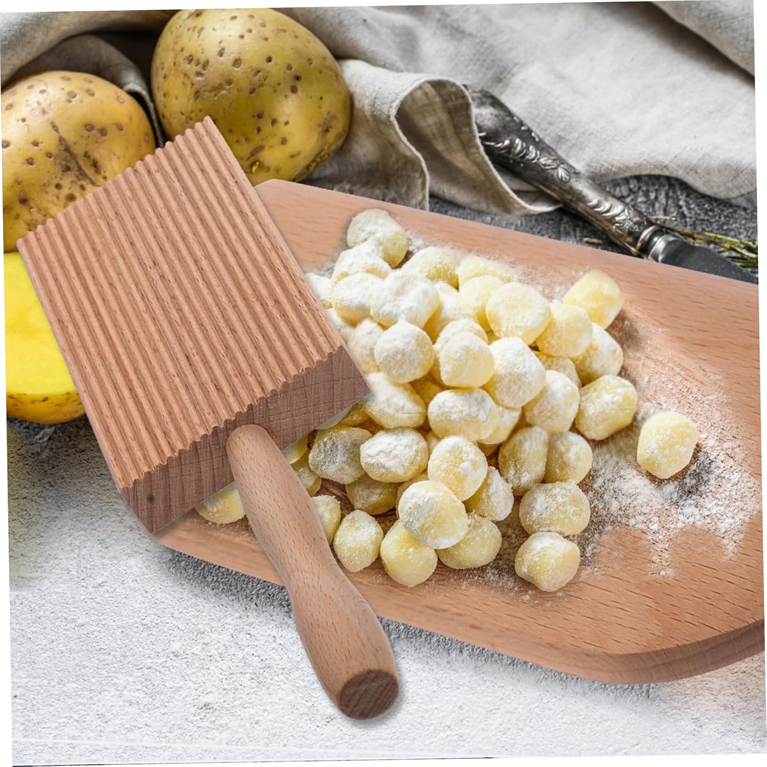 ULTECHNOVO 1set Wooden Board Pasta Making Tool for Home Baking Natural for and Pasta Shapes Kitchen Essential