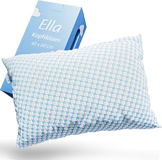 Ella Nackenstützkissen 40x60 – Ergonomisches Kopfkissen mit Verstellbarer Füllung – Orthopädisches Kissen für Nackenschmerzen - Seitenschläfer, Rückenschläfer, Bauchschläfer mit waschbarem Bezug