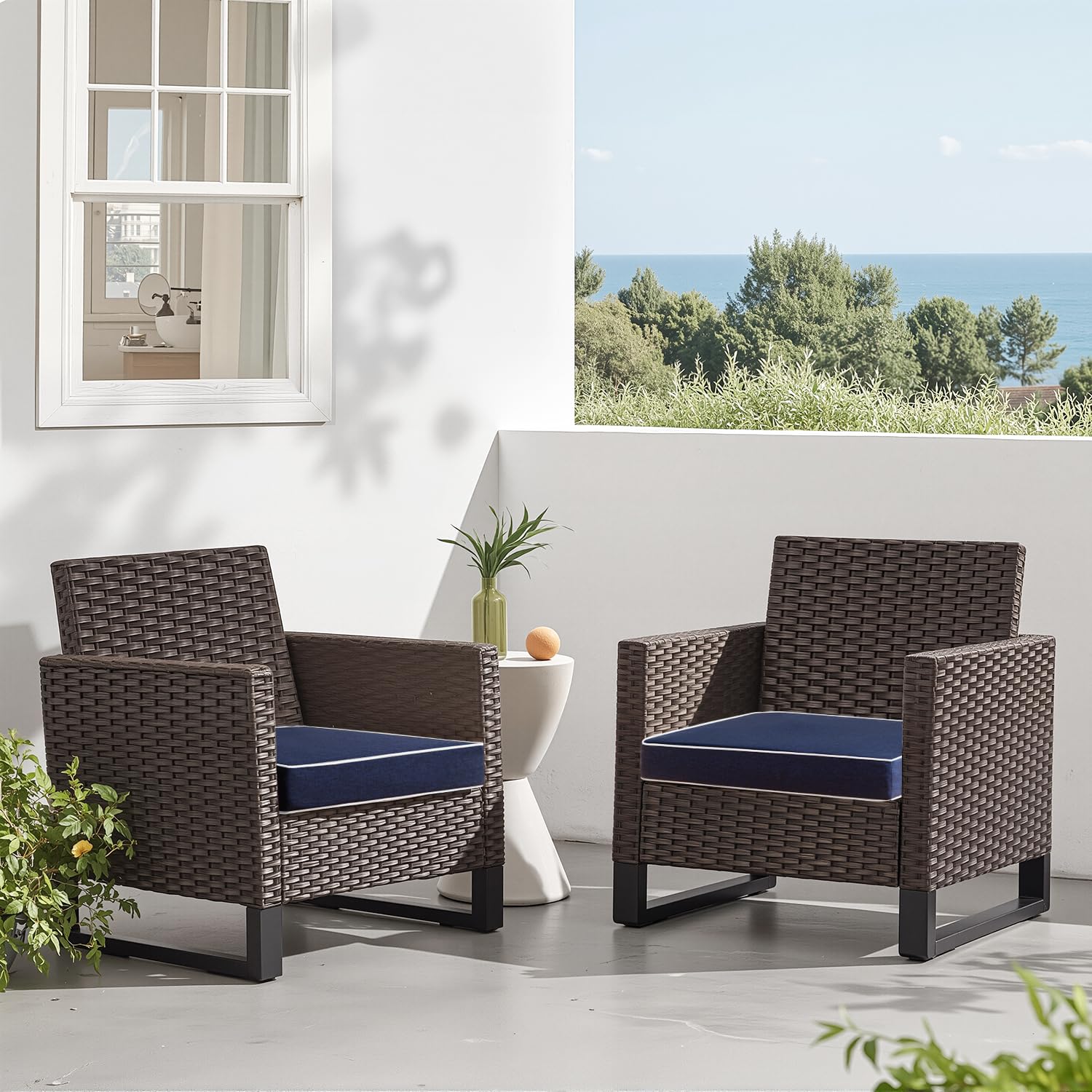 Amazon.com: MIULEE 19 x 19 x 3 Inch Outdoor Chair Cushions,Waterproof Seat  Cushions for Patio Furniture Garden with Ties Patio Chair Cushions Set of  2,Navy : Patio, Lawn \u0026 Garden