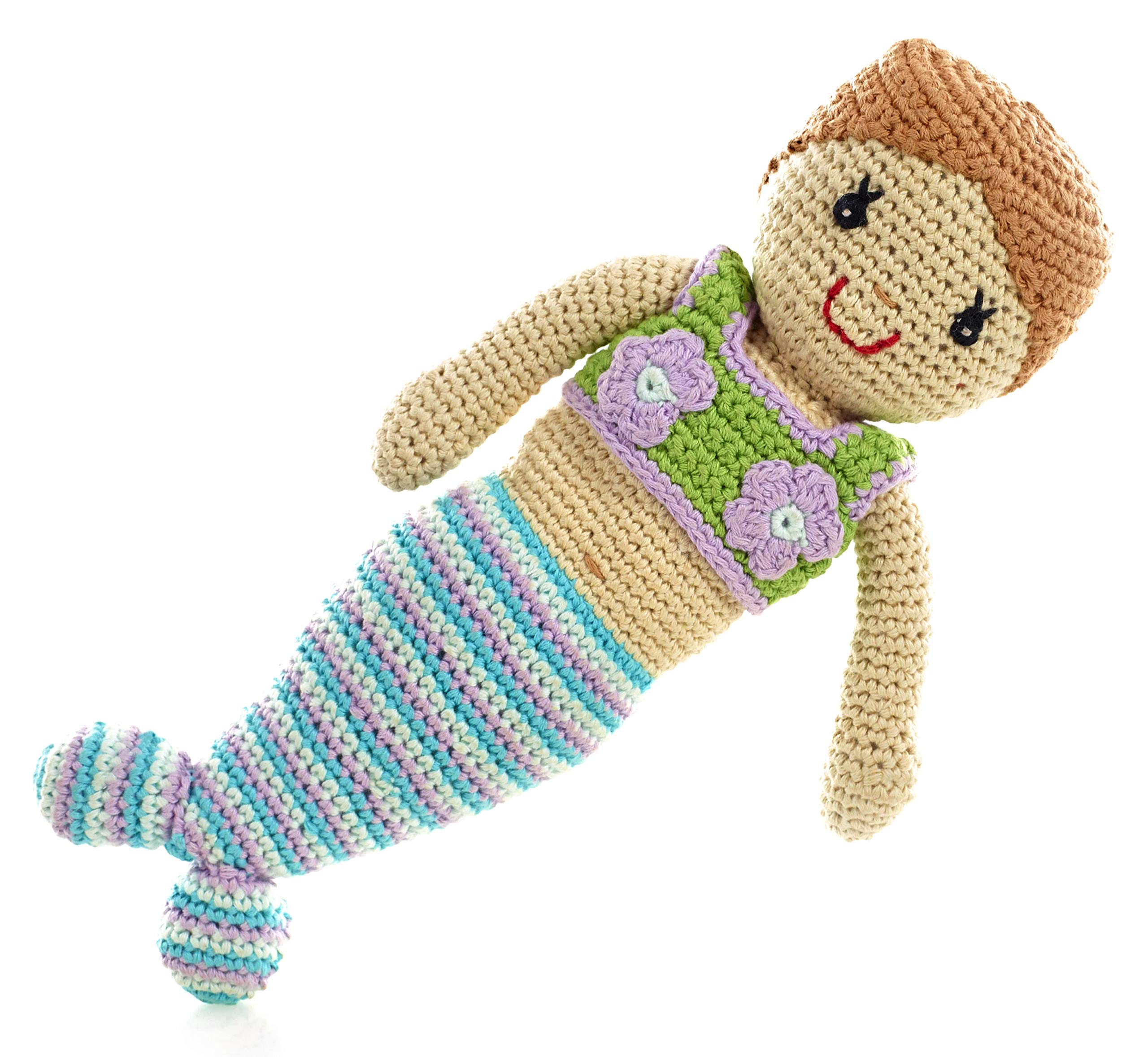 Amazon.com: Pebble | Handmade Mermaid Doll—Turquoise | Crochet