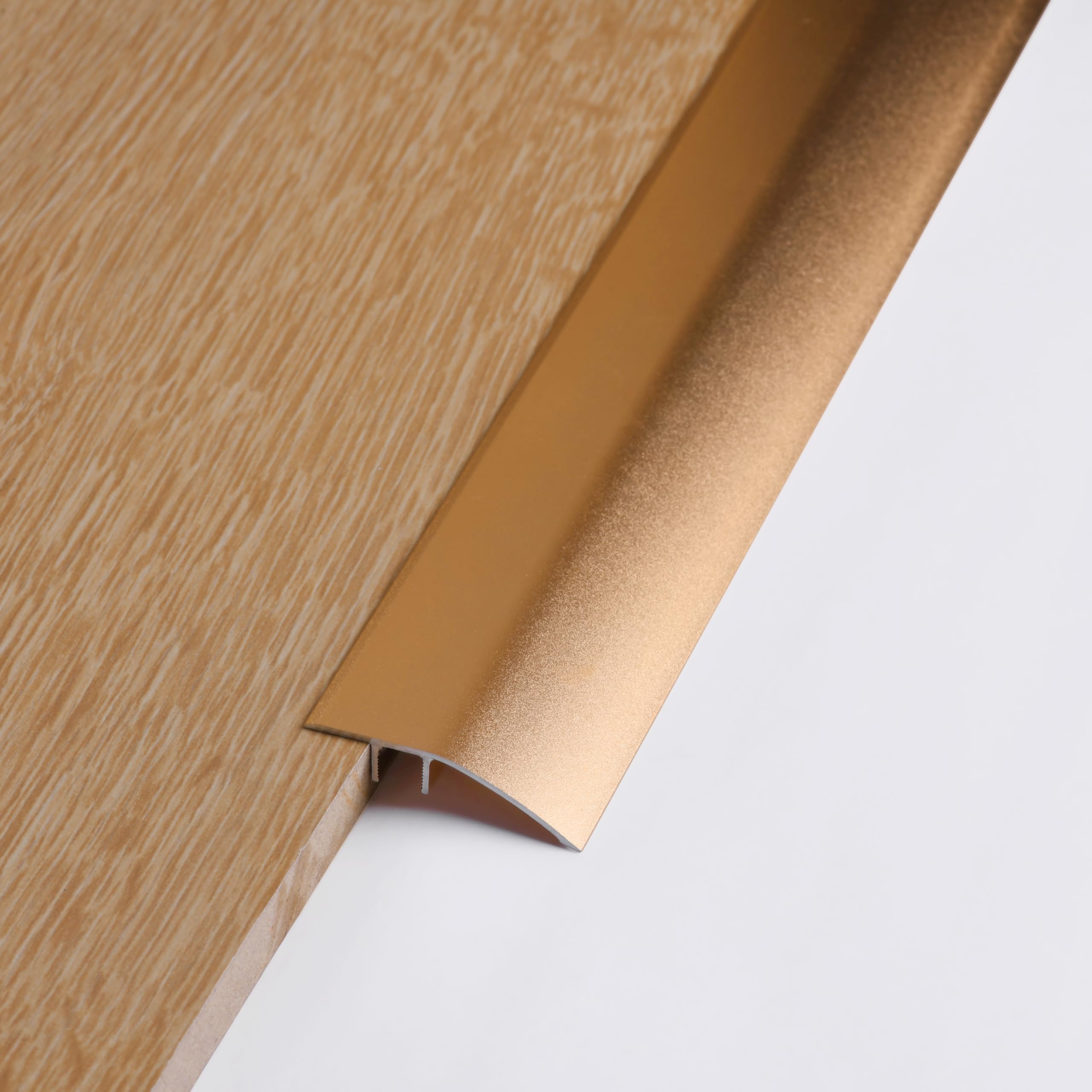 Rampe de Seuil Aluminium Seuil de Porte Barre de Seuil Rattrapage Bande de Transition Profilé de Transition,Convient pour Pente de 6-12mm(Or Cuivré, 0.9m×4.3cm)