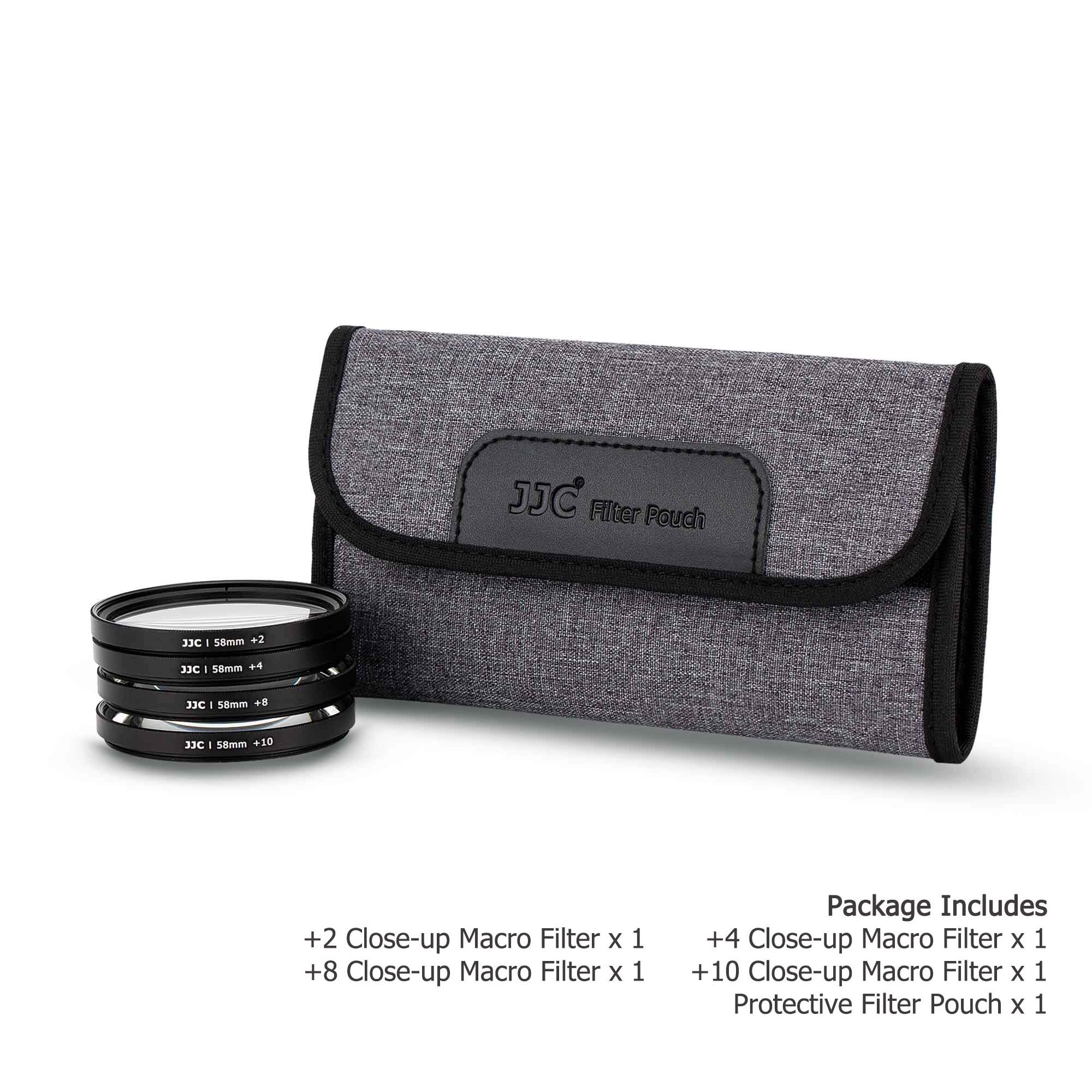 Kit filtri macro per primi piani JJC 67 mm (+2, +4, +8, +10) con custodia per filtro per Sony A7 A7C A7R A7S A9 + FE 20 mm f / 1.8 G e altra fotocamera con obiettivo filettato da 67 mm