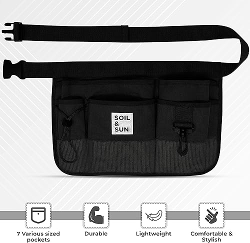 Miniatura 4 de Soil & Sun Cinturón de herramientas de jardín para mujer, delantal de herramientas, cinturón de utilidad para mujer, profesora, delantal de cintura