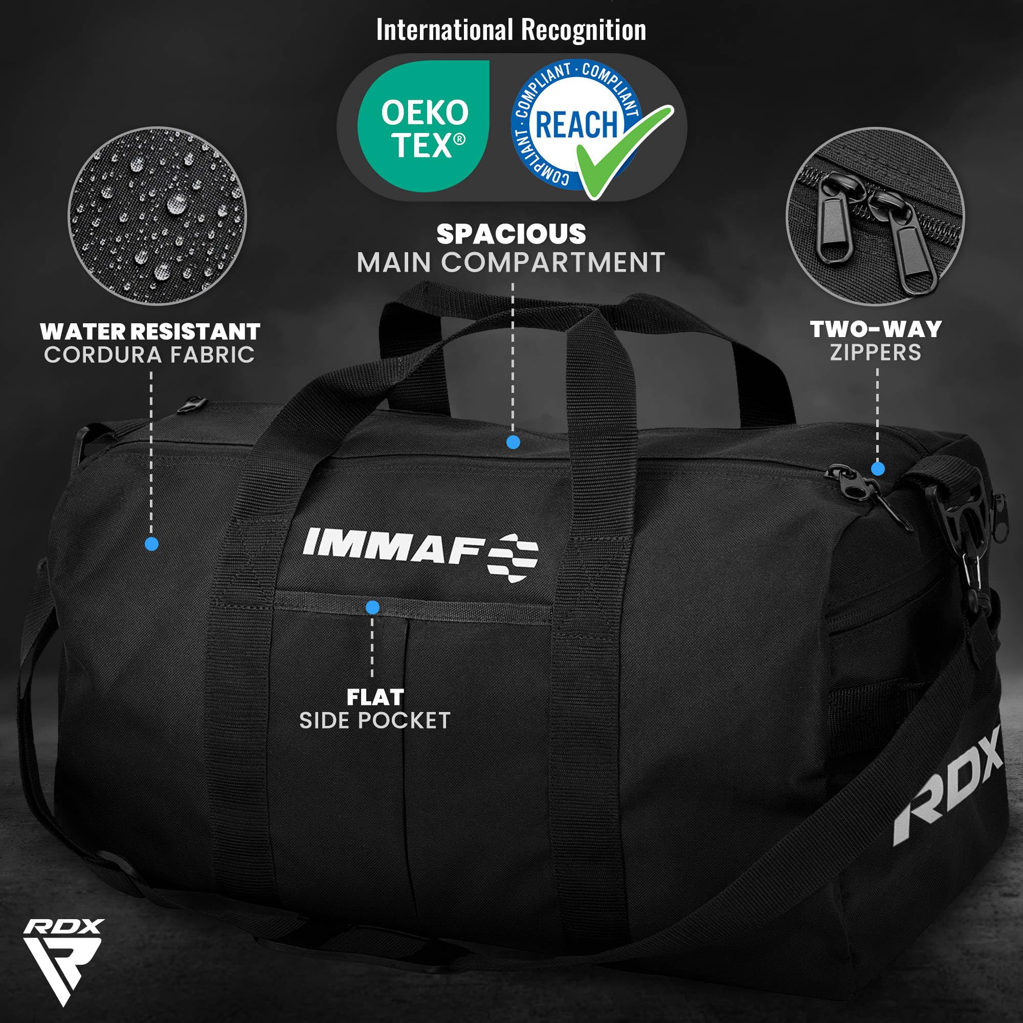 RDX Zestaw toreb na siłownię, torba sportowa, plecak do ćwiczeń MMA, plecak do ćwiczeń fitness, kieszeń na bagaż turystyczny, pasek na ramię, odzież sportowa, lekkie, uchwyty do biegania, zamek
