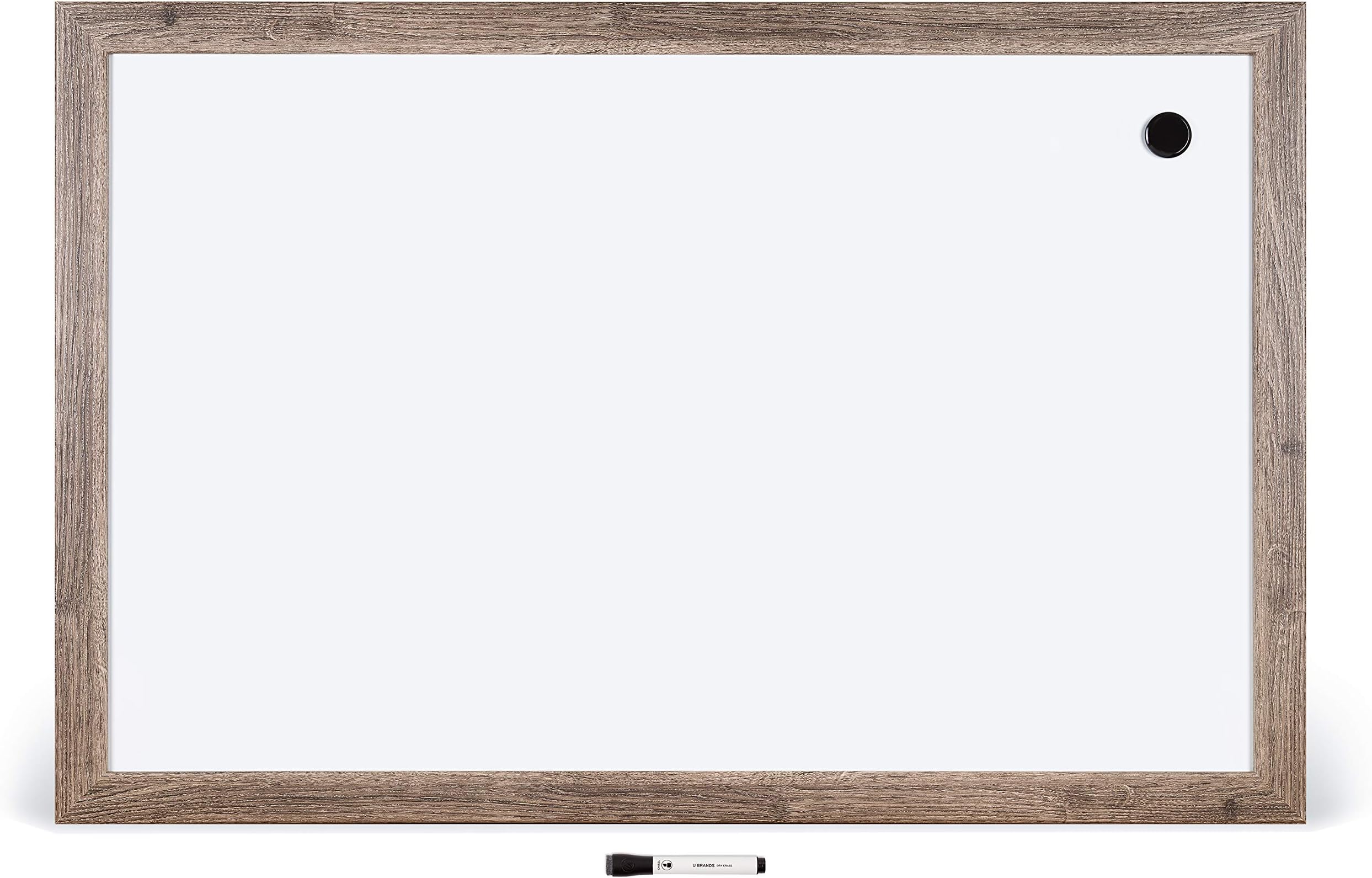 Decor Magnetic Dry Erase Board White Board, 36" x 48" Inches, Rustic Wood Frame
