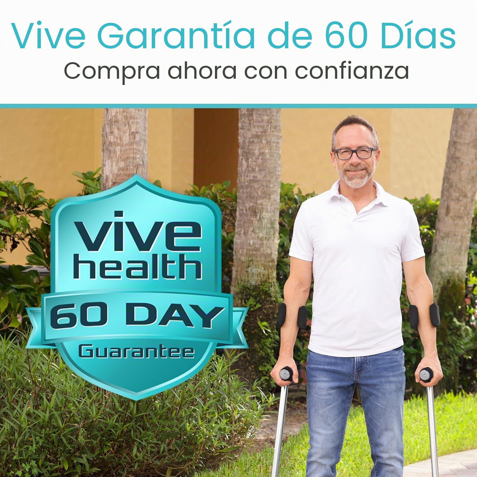 Vive Almohadillas para muletas de antebrazo (para muletas de medio puño) – acolchado de cubierta de brazo | Accesorio: cómodo, transpirable, lavable a máquina. Comprueba la compatibilidad para garantizar un ajuste correcto