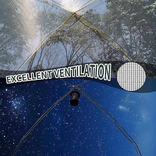 Miniatura 6 de Tienda de campaña opaca para 4 personas, fácil instalación, impermeable, para acampar con lluvia, tienda familiar grande portátil de doble capa para