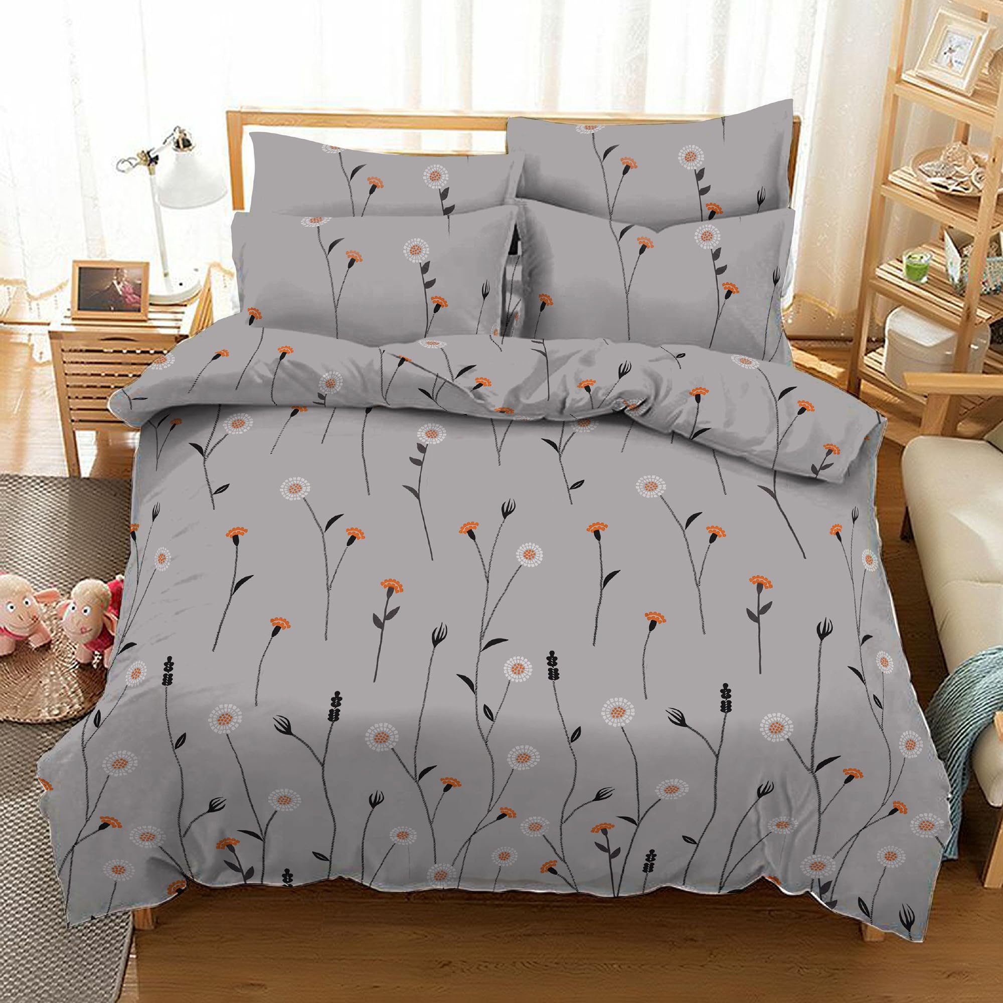 EverSoft Bedding 4x Pillowcase Pair 100% Egyptian Cotton Printed Pillow Case Pack of 4 Print 400 Thread Count Pillowcase for Fitted Sheet or Duvet Cover โ image 1