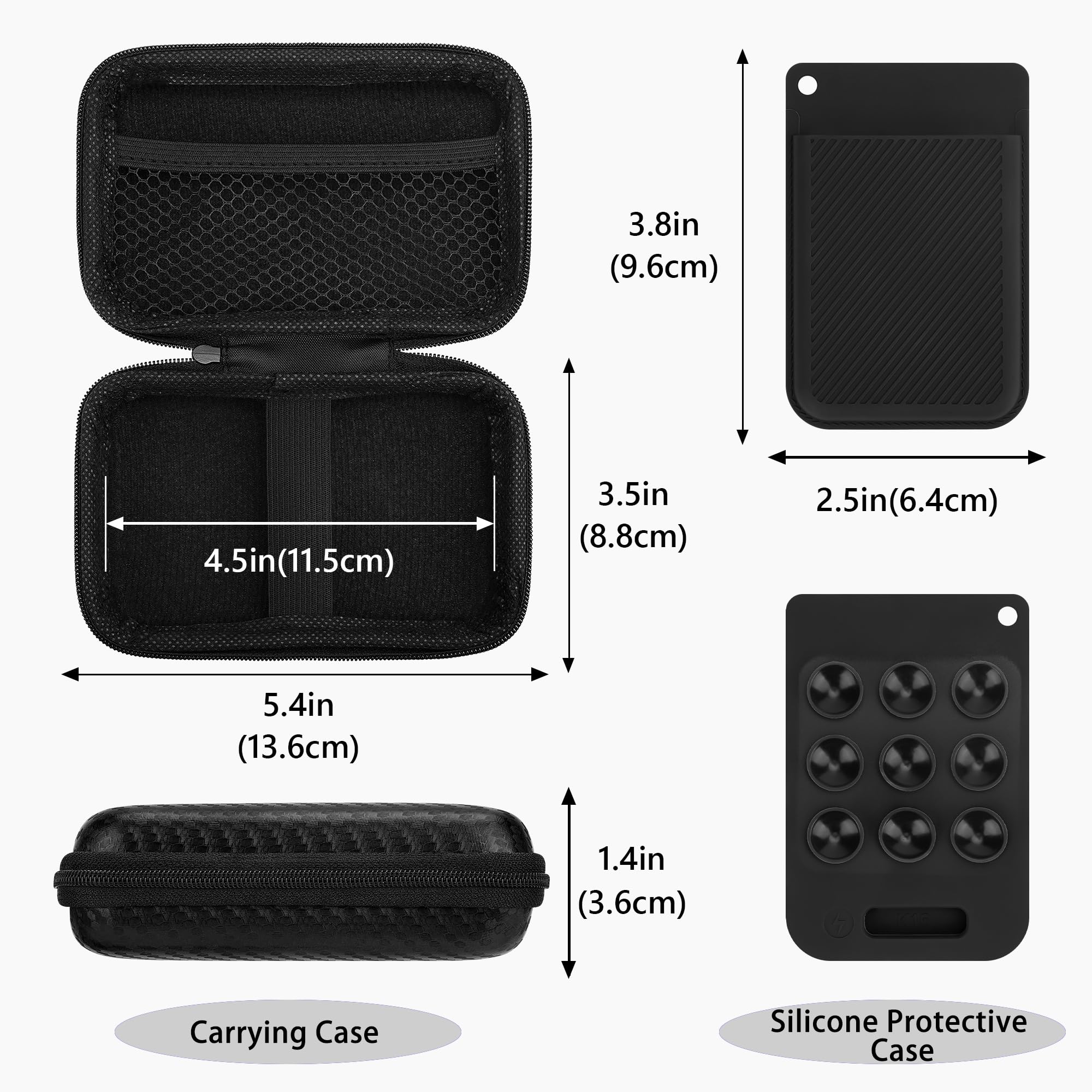 Estuche de Viaje rígido Geekria Compatible con Note AI y Note Pro, Incluye Funda Protectora de Silicona y Caja de Almacenamiento para Viajes con guardado de Cables (Negro)
