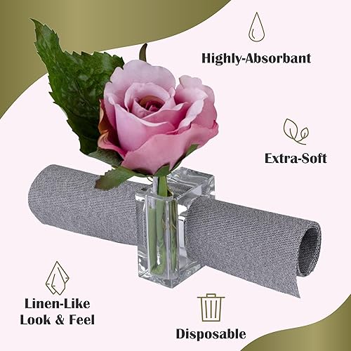 Miniatura 2 de Servilletas de papel desechables de alta calidad como tela, toalla de mano de mezclilla negra suave con un tacto de lino de alta gama, perfecta para