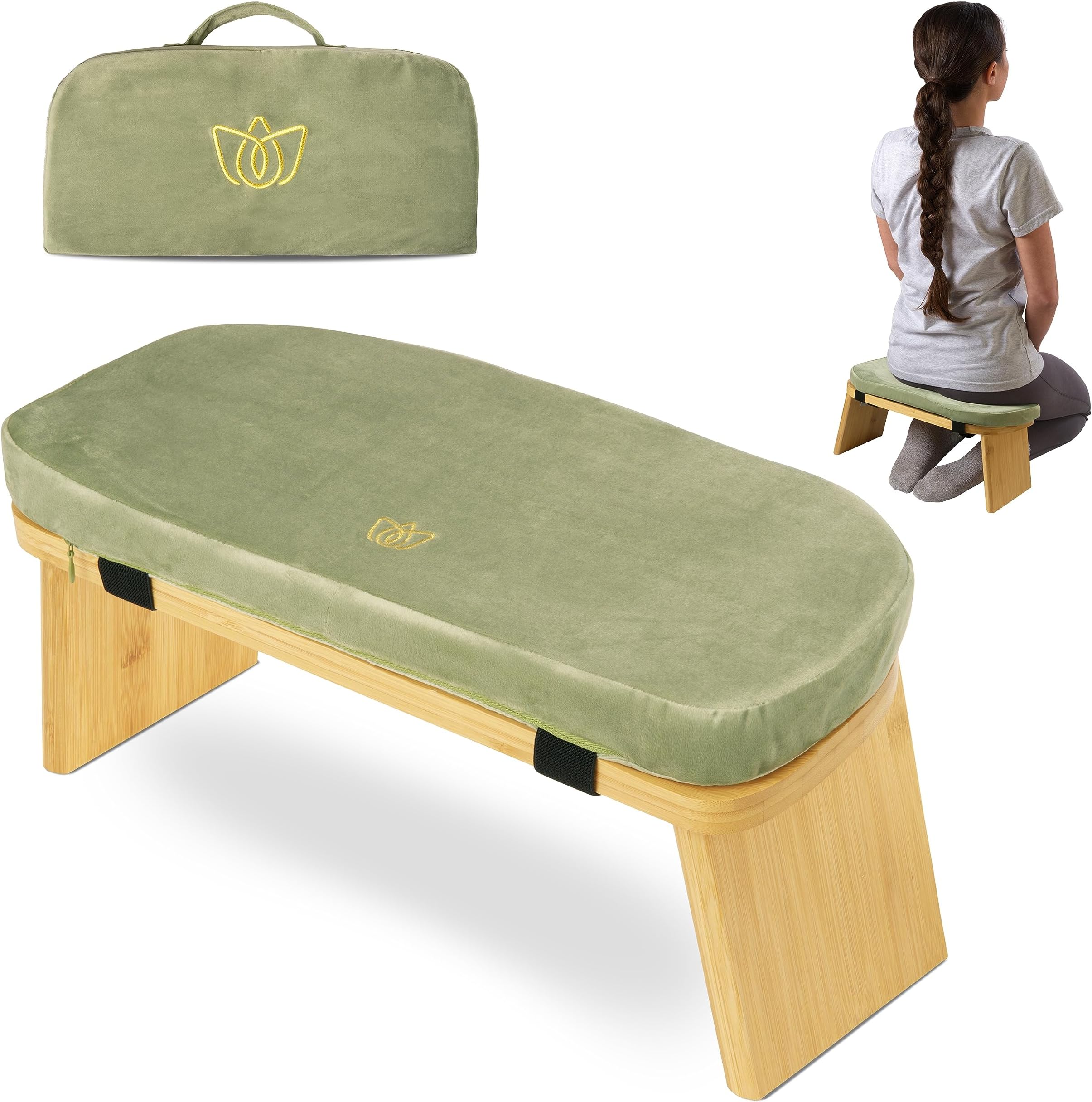 Florensi Meditation Bench - Bamboo, Foldable & Ergonomic Meditation