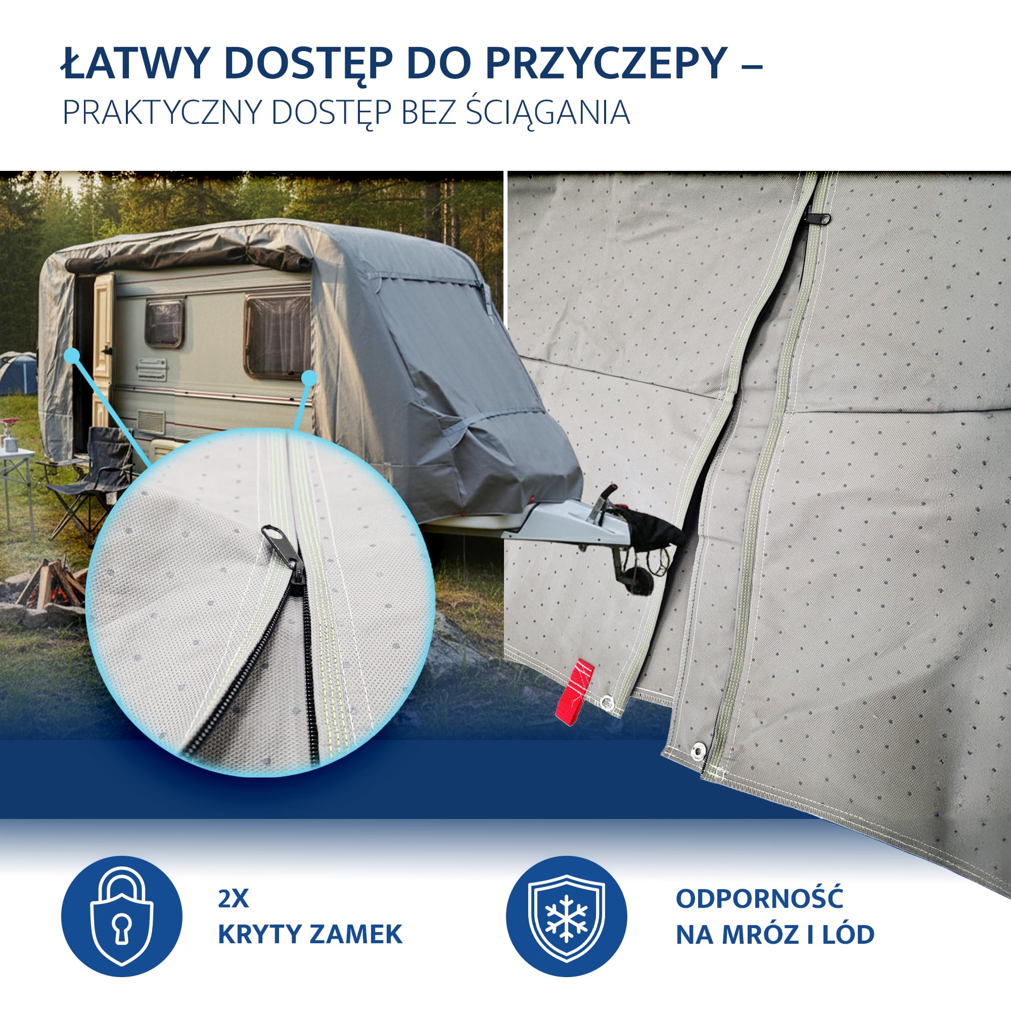 Pokrowiec na przyczepę kempingową - odpowiednia dla Niewiadów N126NT / NTL 5-warstwowa Plandeka okryciowa oddychająca i odporna na warunki atmosferyczne - Wytrzymały pokrowiec ochronny