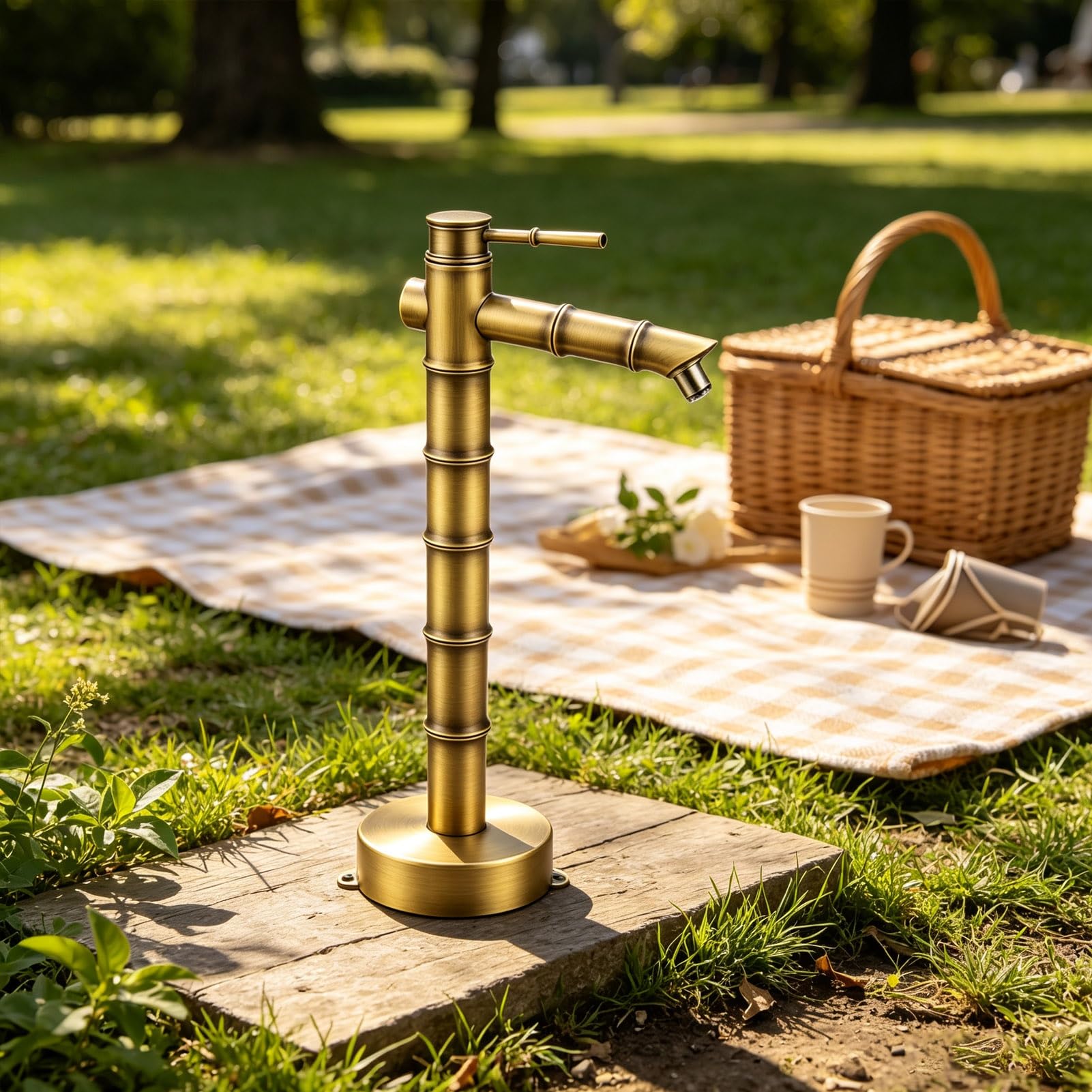 Grifo de columna de jardín de cobre, grifo resistente a las heladas, hidrante vertical independiente con soporte para manguera, dispensador exterior para jardín y patio trasero