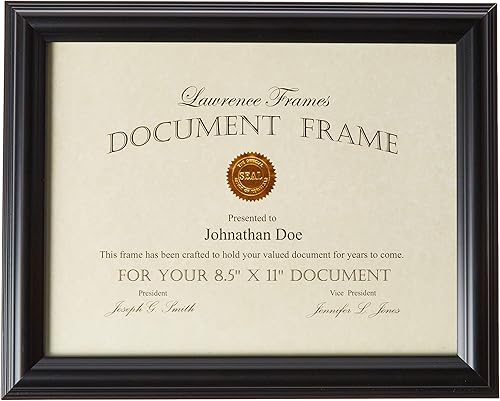 Vista 7 de Lawrence Frames 185181 - Marco de fotos color nogal y dorado, 8.5 x 11 pulgadas