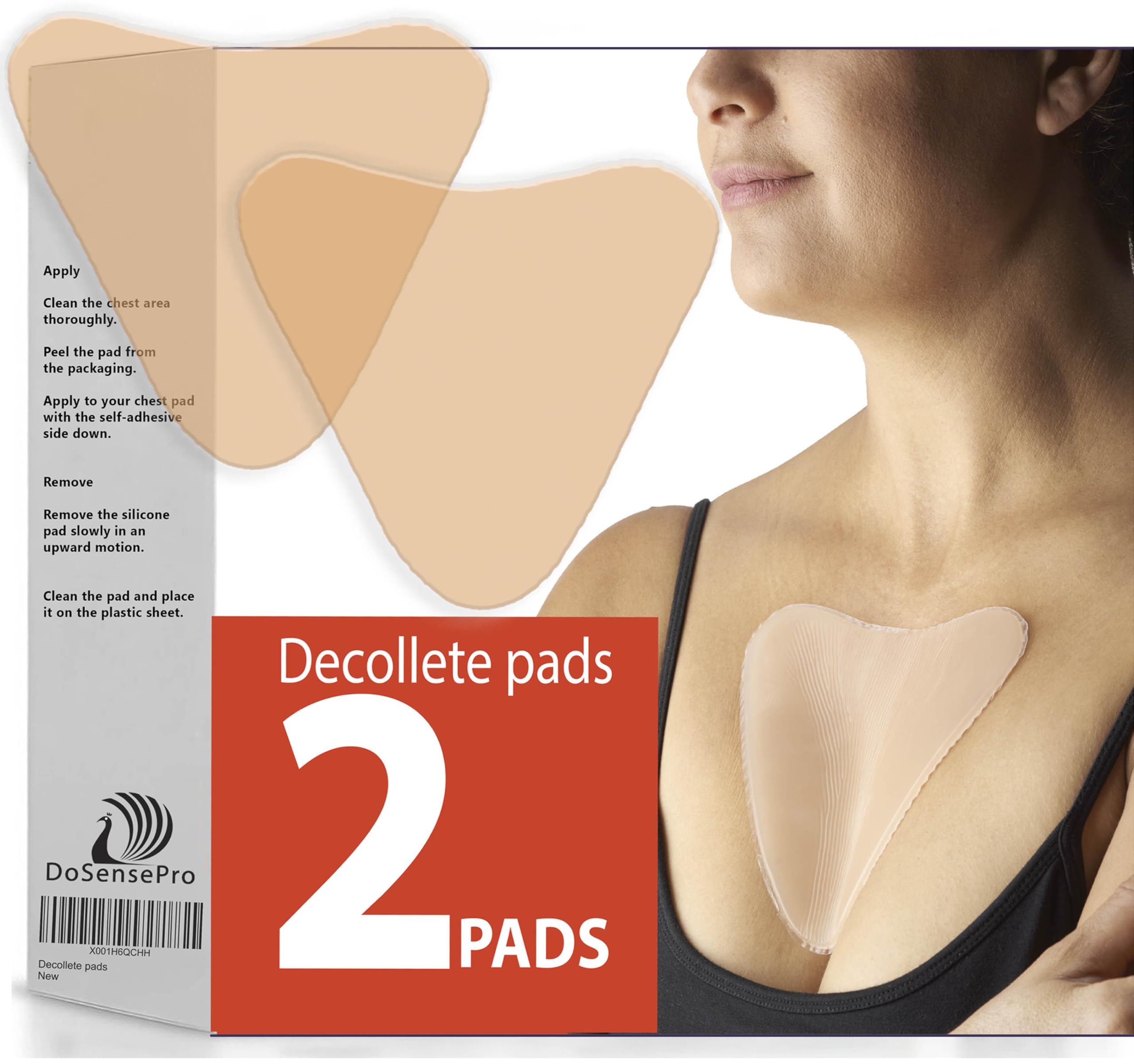 Reusable Silicone Chest Wrinkle Patches – Set of 2 Decollete Pads to Prevent Cleavage & Side-Sleep Lines
