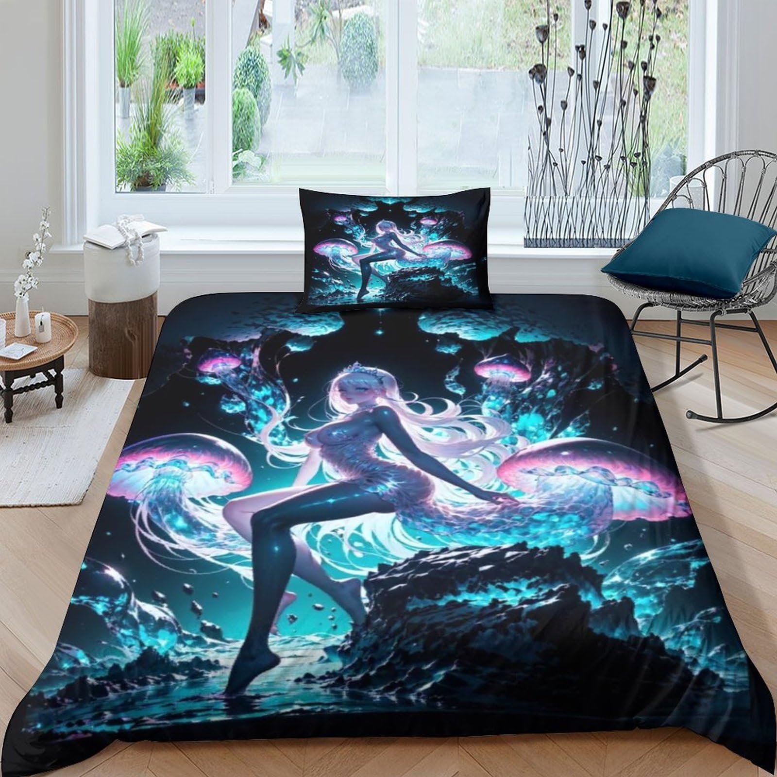 Housse de couette 3D obscurité pour chambre d'ado et studio moderne 135x200
