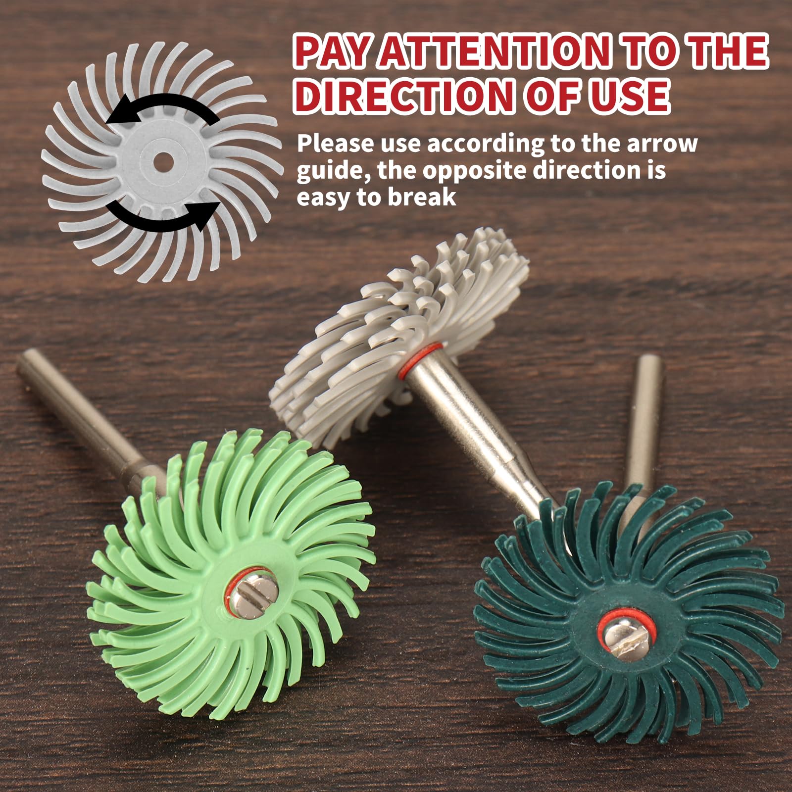 Lot de 35 mini disques à poils radiaux de 2,5 cm avec 3 manchons de tige de 2,35 mm/3 mm pour outils rotatifs de nettoyage de finition, ébavurage, grain mixte 80/120/220/400/600/1000/2000