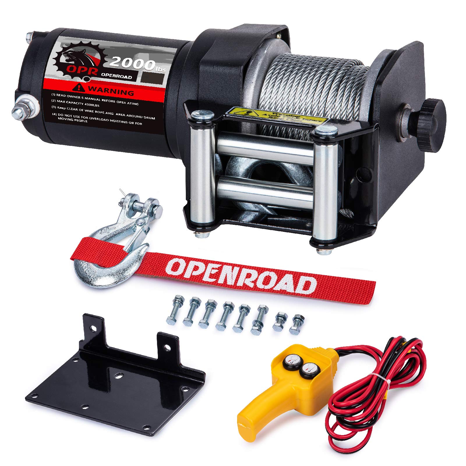 Buy OPENROAD 2000Lbs 12 Volts Electric Winch, Winch for ATV/UTV/Boat