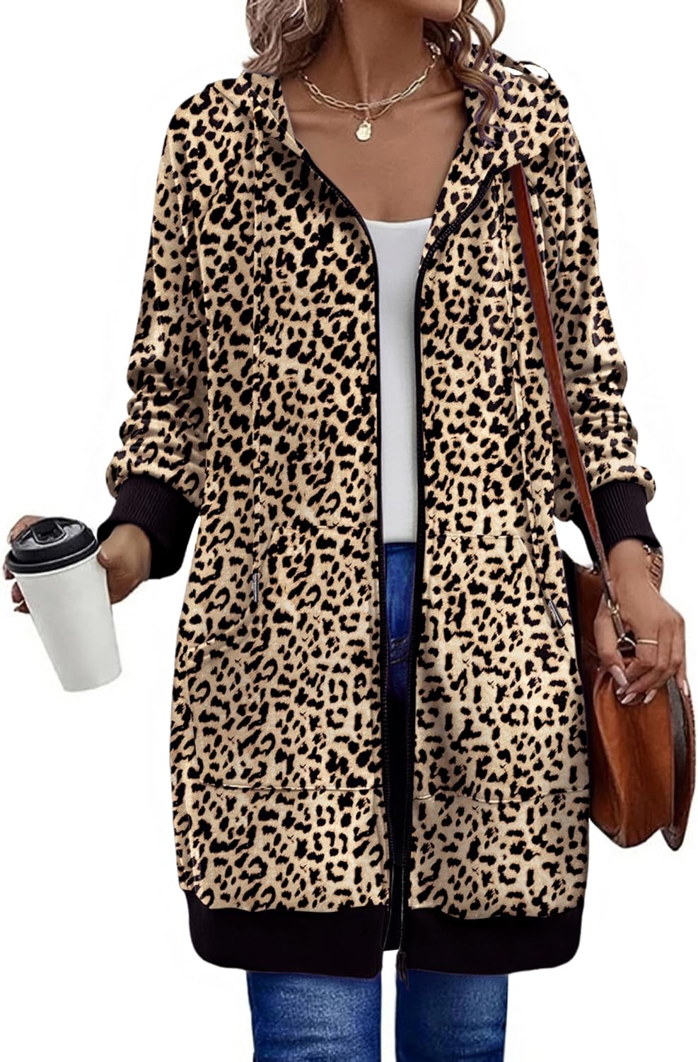 Zeagoo Women's Zip Up Hoodies Long Sleeve Long Tunic Sweatshirts Oversized Fleece Casual 2025 Fall Jacket Coat with Pocket