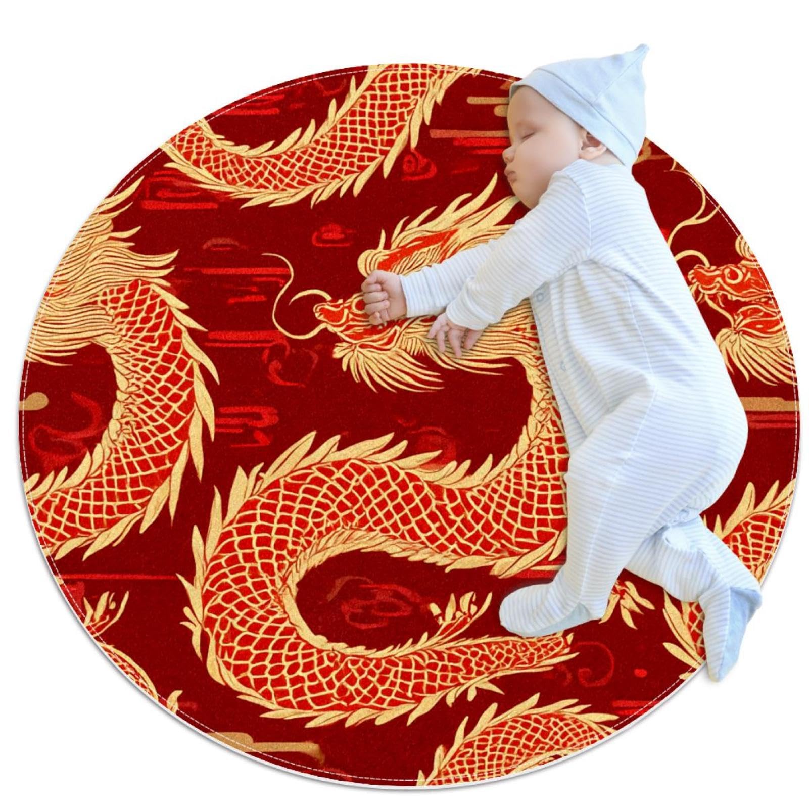 Tapis de salle de bain oriental anti-glisse rond de 1 mètre anti-froid pour chambre d'enfant