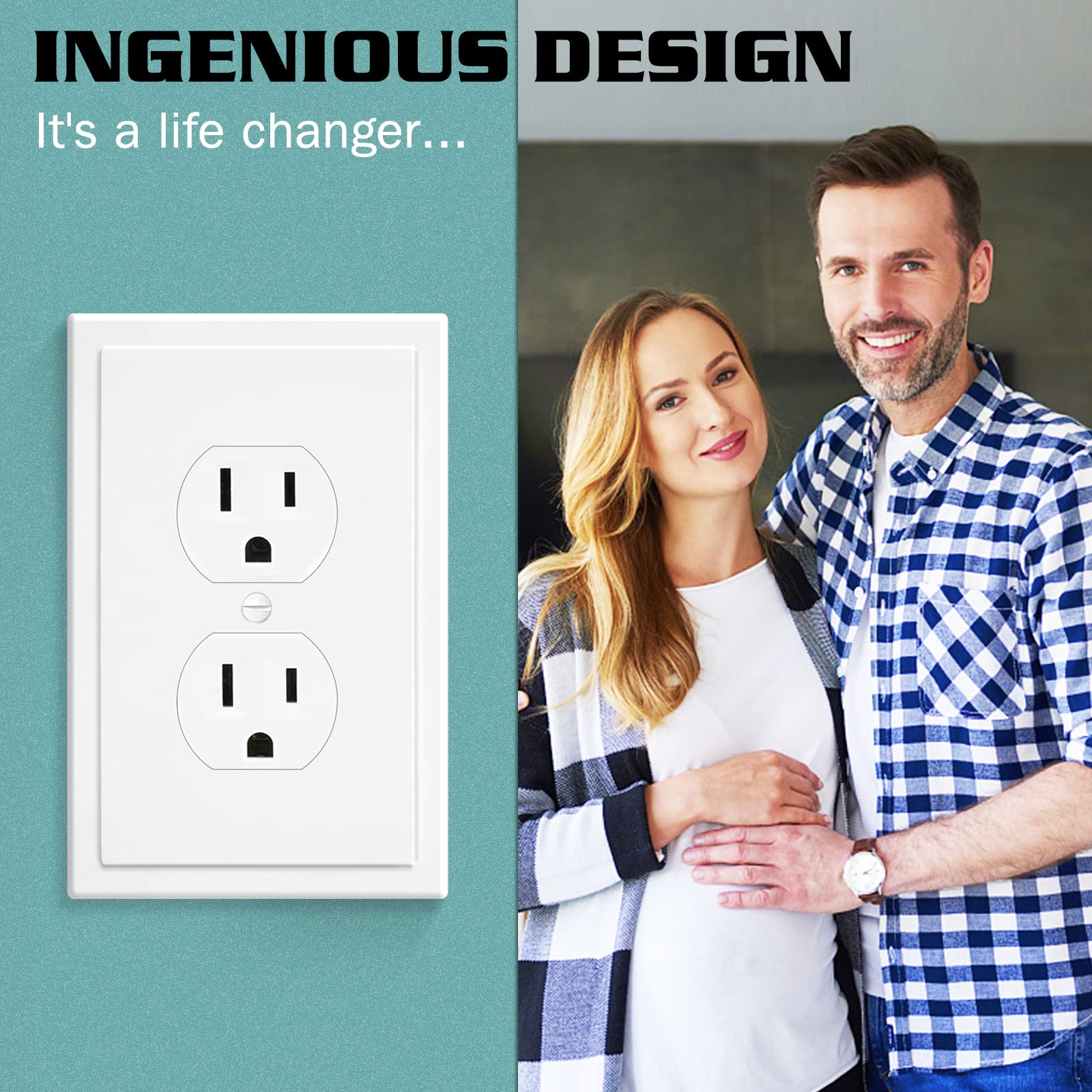 Placas decorativas de pared de 2 segentos para interruptores de luz, interruptor inteligente Placas decorativas de pared de 2 segentos para interruptores de luz, interruptor inteligente
