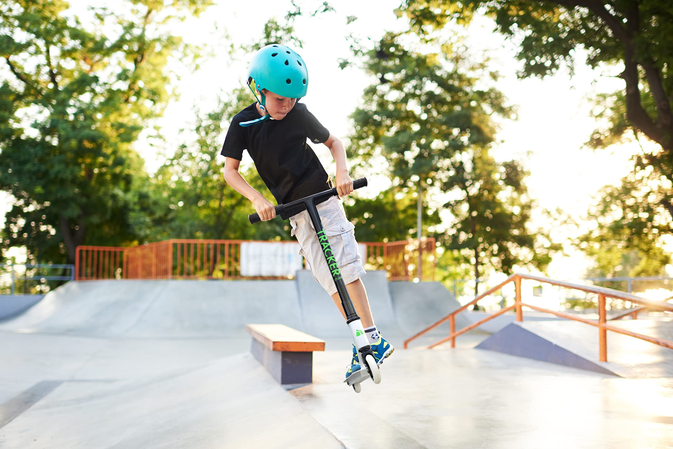 Scooter Ruedas 100 mm Patinete Niños y Adultos Kickscooter Acrobacias Muy Duradera hasta 100 kg - 360 Grados Pátinete de Aluminio — view 3
