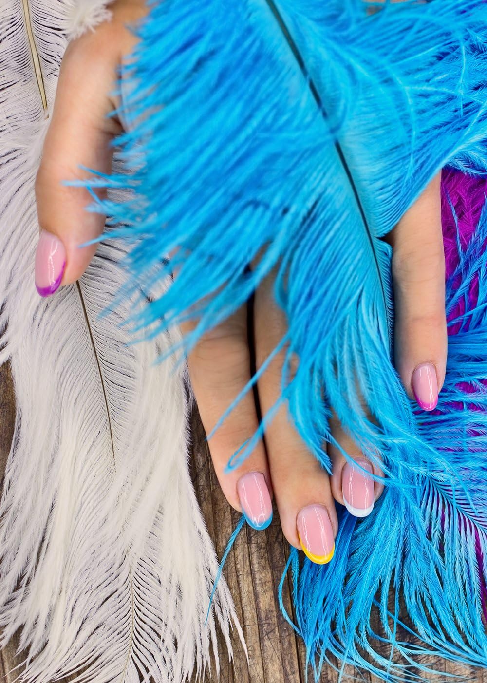 Moonlight Feather | 10 Pieces - 14-17" Turquoise Blue Ostrich Dyed Drab Body Feathers Centerpiece Wedding Costume Party Supplier